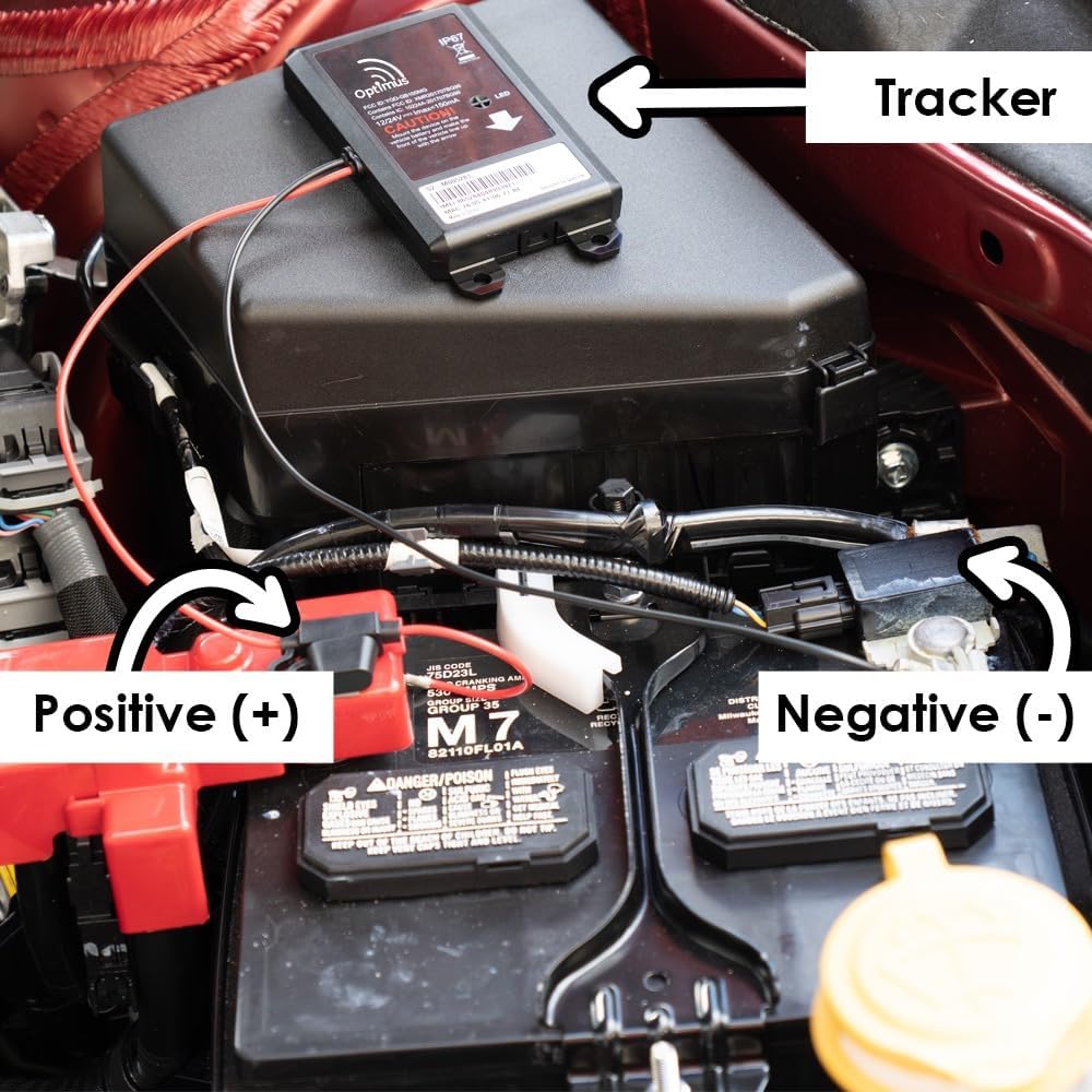 Optimus Wired GPS Tracker for Vehicles - Easy Installation on Car's Battery - Low Cost Subscription Plan Options