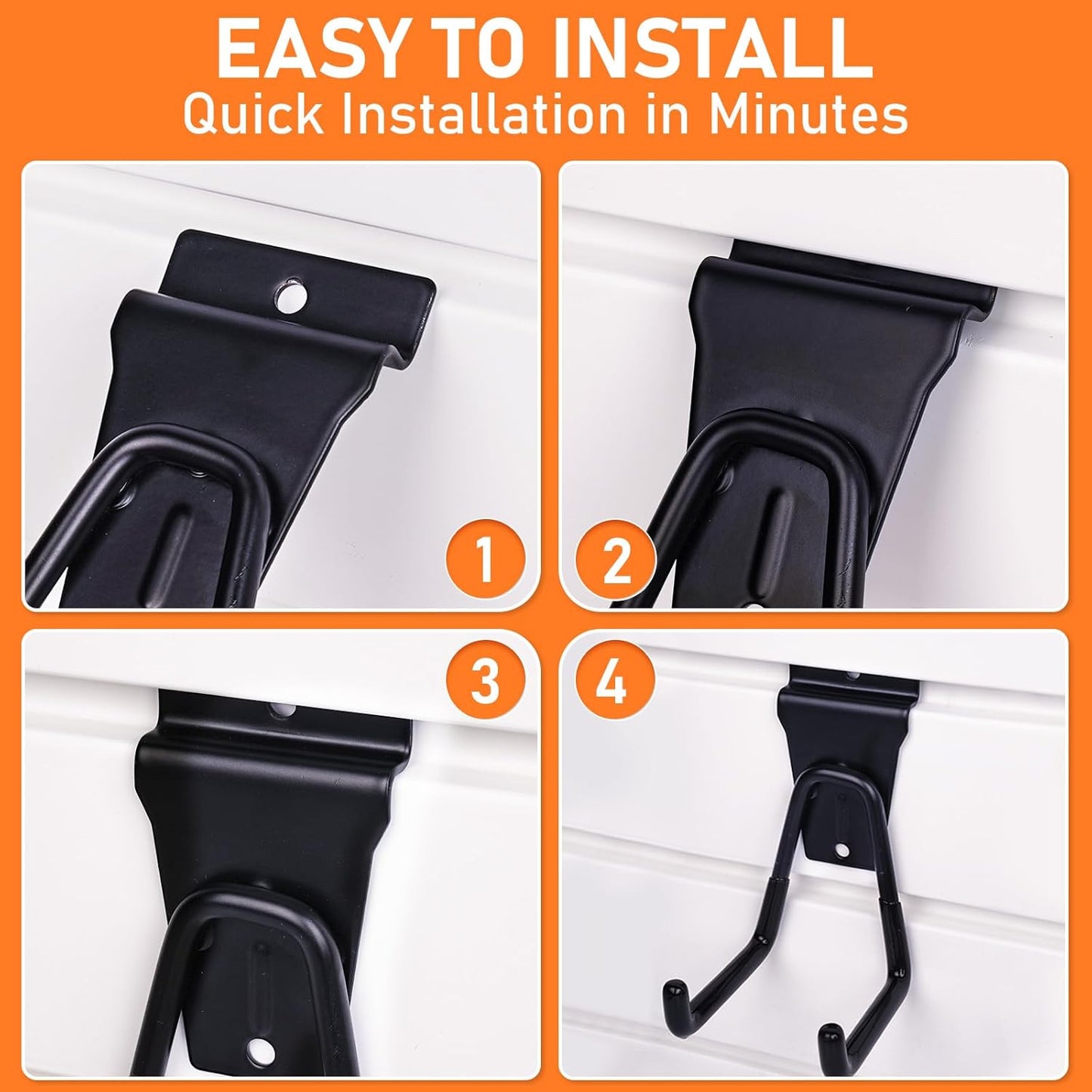 INCLY 36 Pack Heavy Duty Slatwall Hooks, Black Garage Slatwall Panel Accessories Utility Hooks, Slat Wall Hanging Hooks and Hangers for Garages, Sheds, Basements