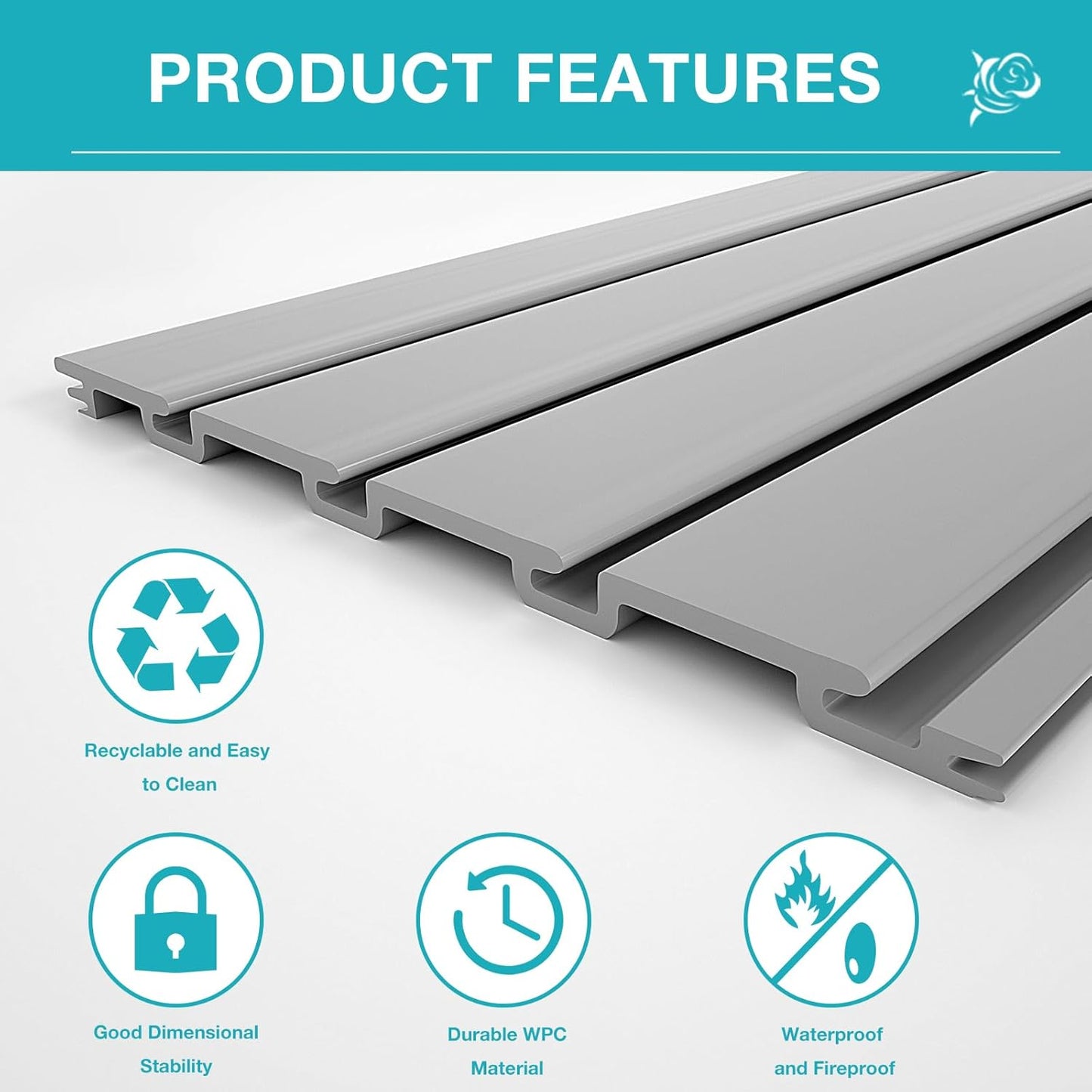 NeatiEase 2 x 4ft Slatwall Panel Wall Storage Systems, Slat Wall Paneling Garage Wall Organizer, Heavy Duty Wall Mounted PVC Wall Rack (Gray)