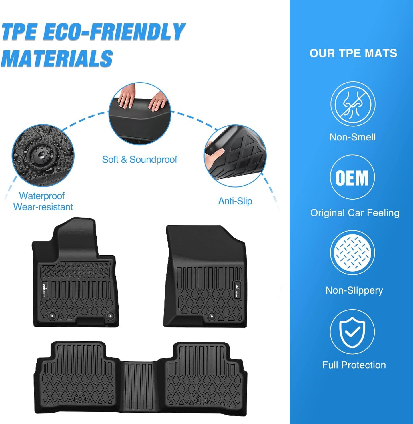 Nilight TPE Floor Mats for 2022 2023 2024 2025 Hyundai Tucson,All Weather Custom Fit Heavy Duty Floor Liners