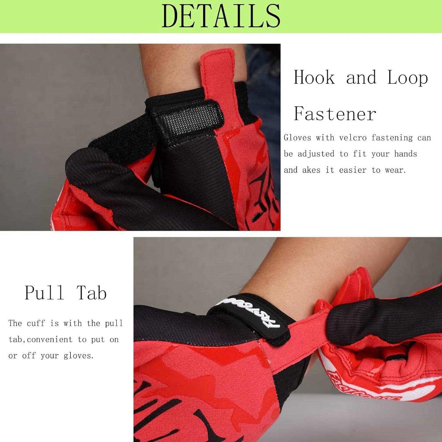 Dirt Bike Motorcycle Gloves - Motocross, Motorbike & ATV Off Road Racing Sports Cycling Gloves