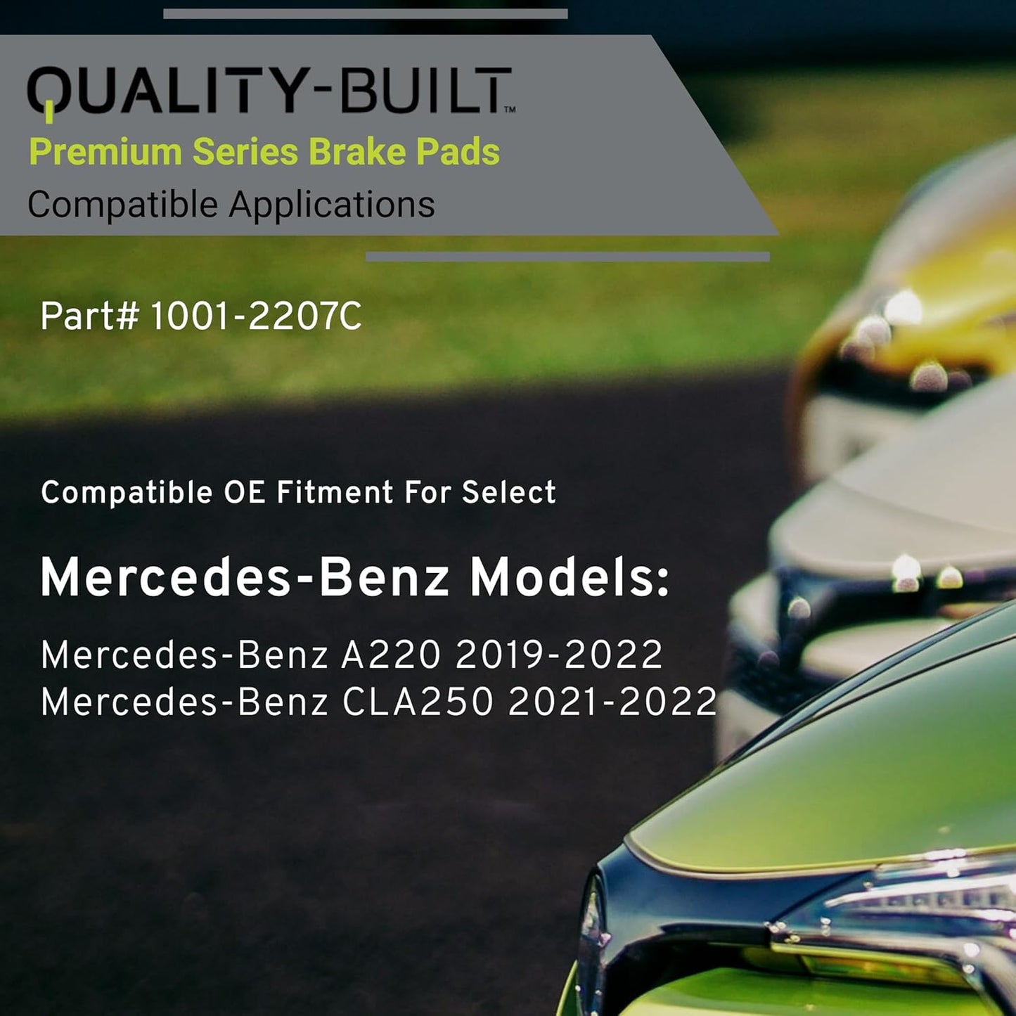 Premium Ceramic Rear Brake Pads (1001-2207C) Compatible with Mercedes-Benz A220 2019-2022, Mercedes-Benz CLA250 2021-2022