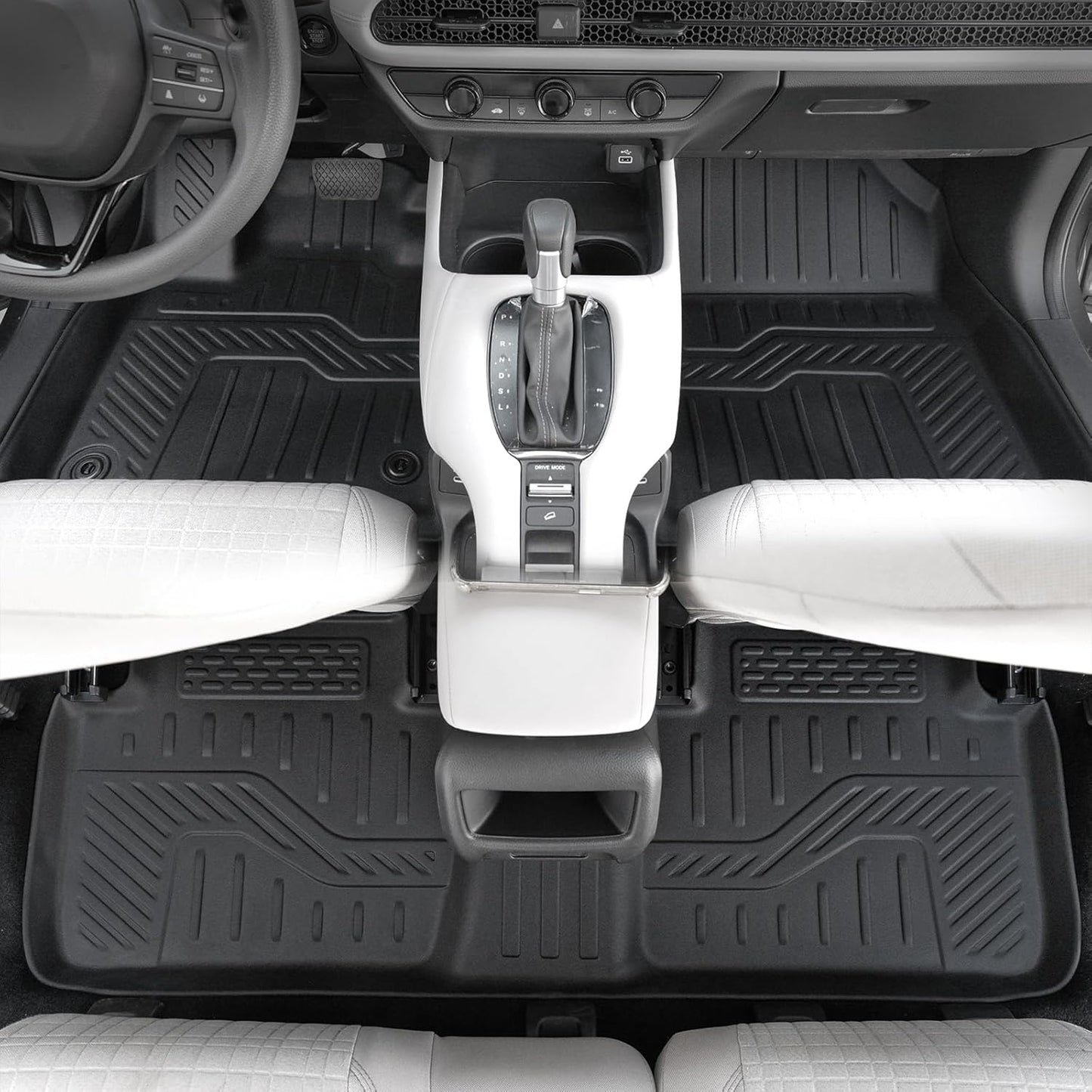 Floor Mats Set for Honda HR-V 2026 2025 2024 2023(Hybrid & Gasoline), Full Coverage All Weather Floor Mats Cargo Mat with Backrest Protectors & Door Sill Guards for Honda HRV Accessories