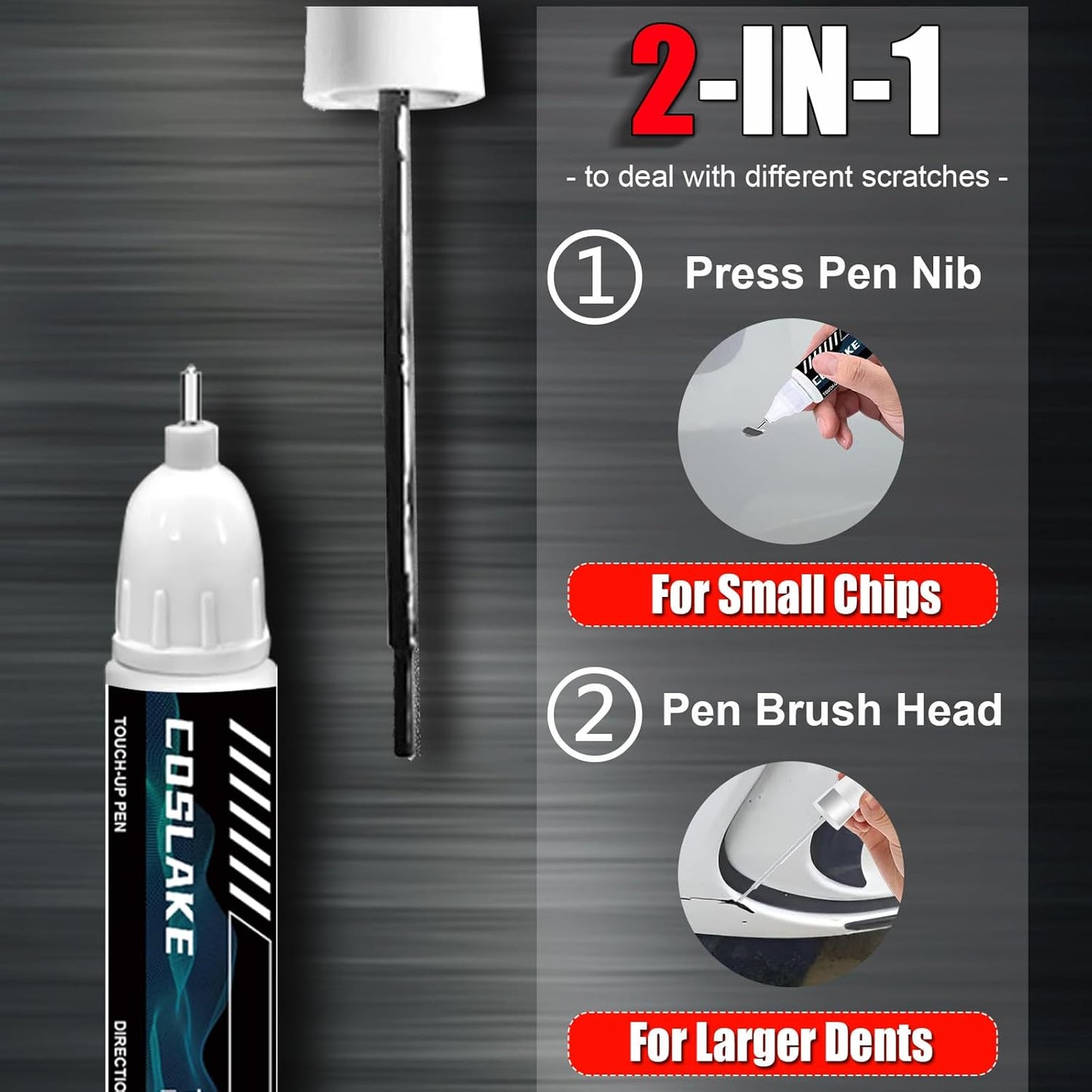 Car Touch Up Paint(Granite Crystal Metallic(PAU/LAU)) for Chrysler, Car Paint Scratch Repair Kit, Quick & Easy Solution to Repair, 2 in 1 Scratch Remover Pen with 2PCS Disposable Micro Applicators