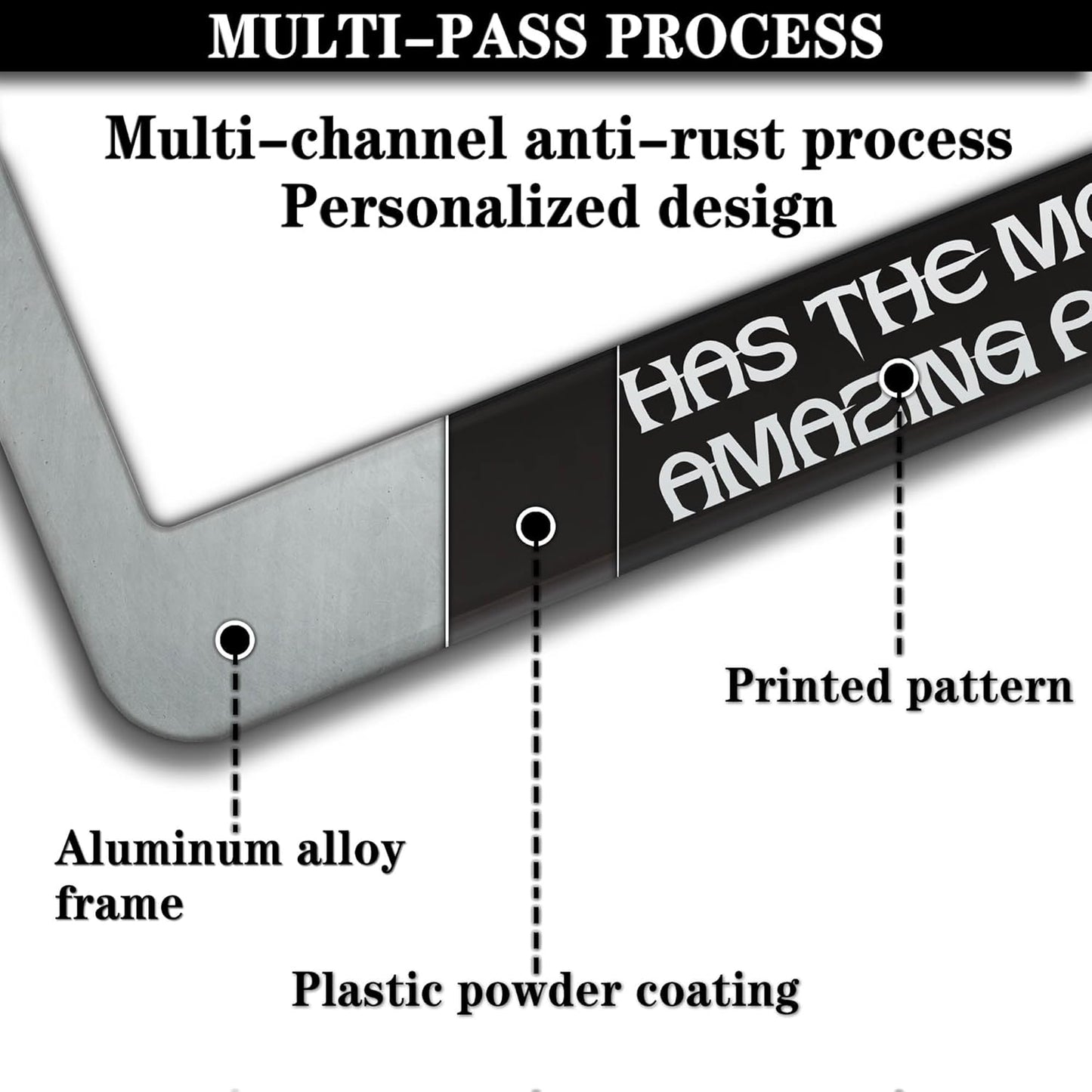Plate Cover for Car Black and White License Plate Frames Jeremiah 29:11 God Has The Most Amazing Plan for You Aluminum Metal Car Accessory 2 Pack with Screw Covers Set