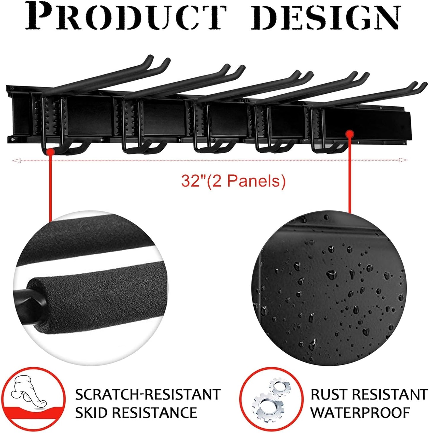 WALMANN Garage Storage Organization System Ski Wall Rack 10 Pairs of Skis Mount Hanger Home Shed and Garage Snowboard Wall Rack System Holds Up to 300lbs