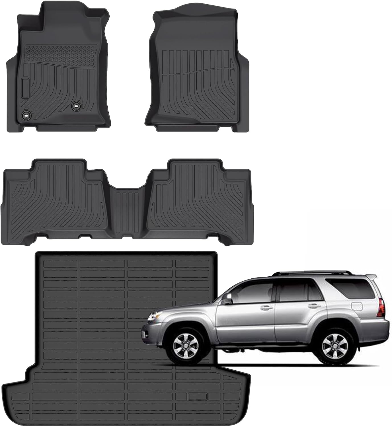 for Toyota 4runner Floor Mats 2003-2009,Car Mats for 4runner All Weather Floor Mats Cargo Liner Accessories Rubber Car Mat 2003 2004 2005 2006 2007 2008 2009
