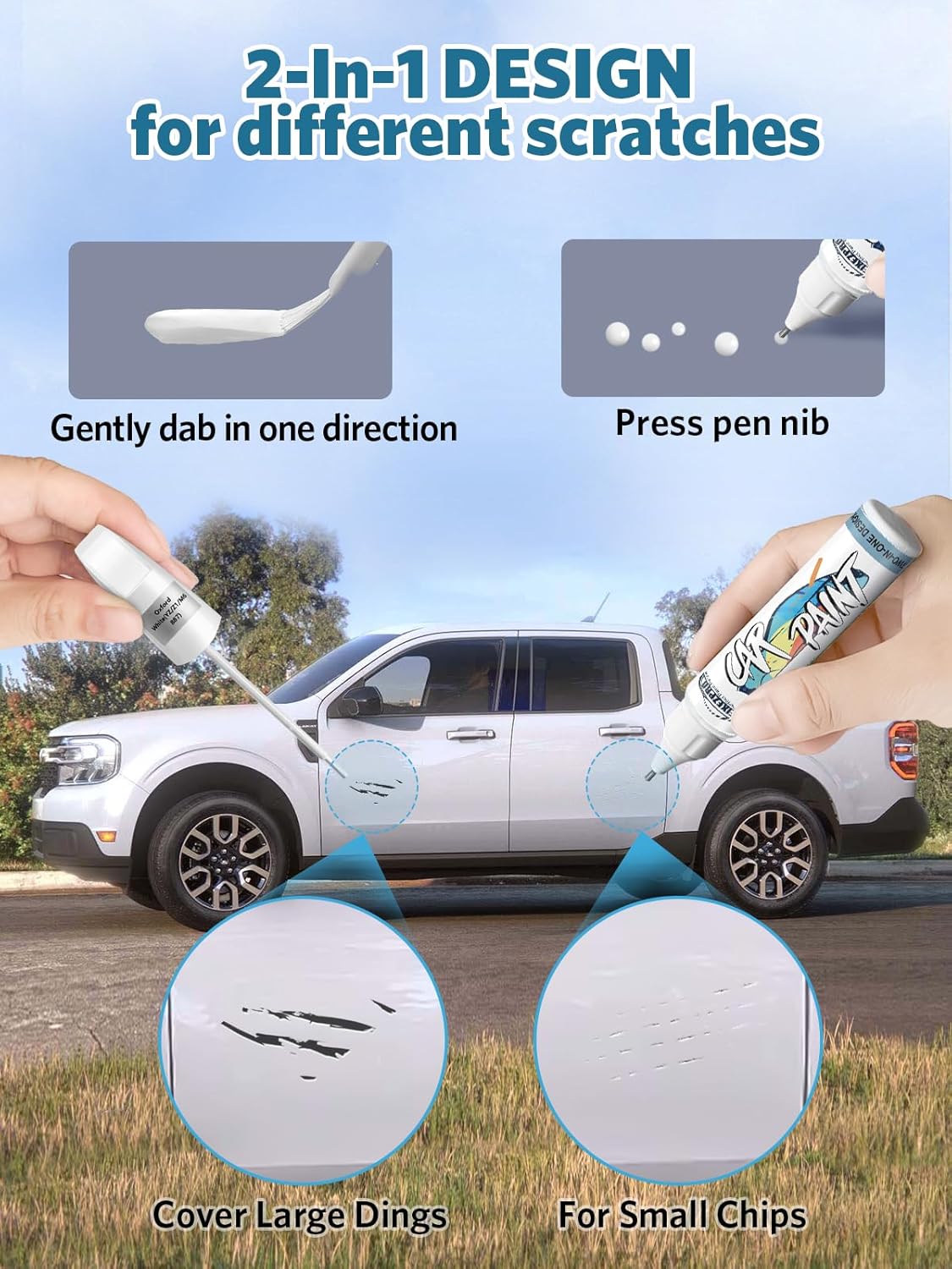 Rapid Red(D4) Touch Up Paint for Ford, Car Paint Scratch Repair Remover Pen Color Exact Match, Quick and Easy Fix Automotive Chips and Nicks Scuff