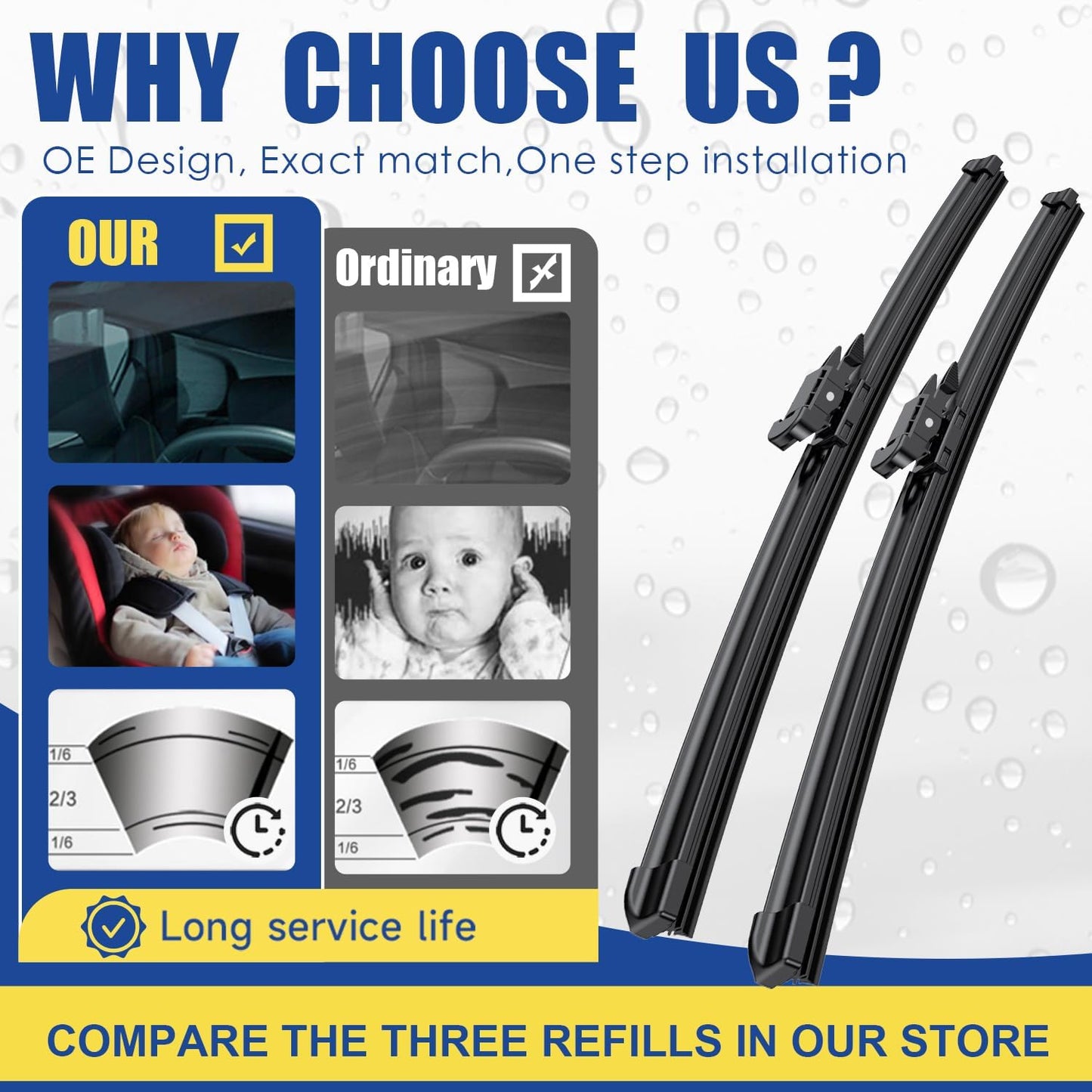 Wipers Factory Replacement for MINI Cooper Countryman Paceman R60 R61 Original Equipment Windshield Wiper Blades 20"+19" Pinch Tab (Set of 2) Not J Hook Adapter