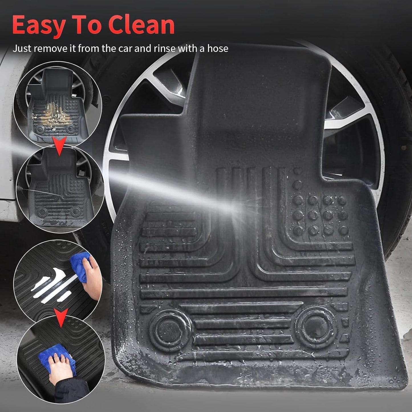 Wayhigh-All Weather Floor Mats and Cargo Mat Set Fit for Ford Expedition Max 7 Seats 2021-2025 TPE Car Mats with Backrest Mat Waterproof Heavy Duty Rubber Floor Liners for Expedition Max Accessories