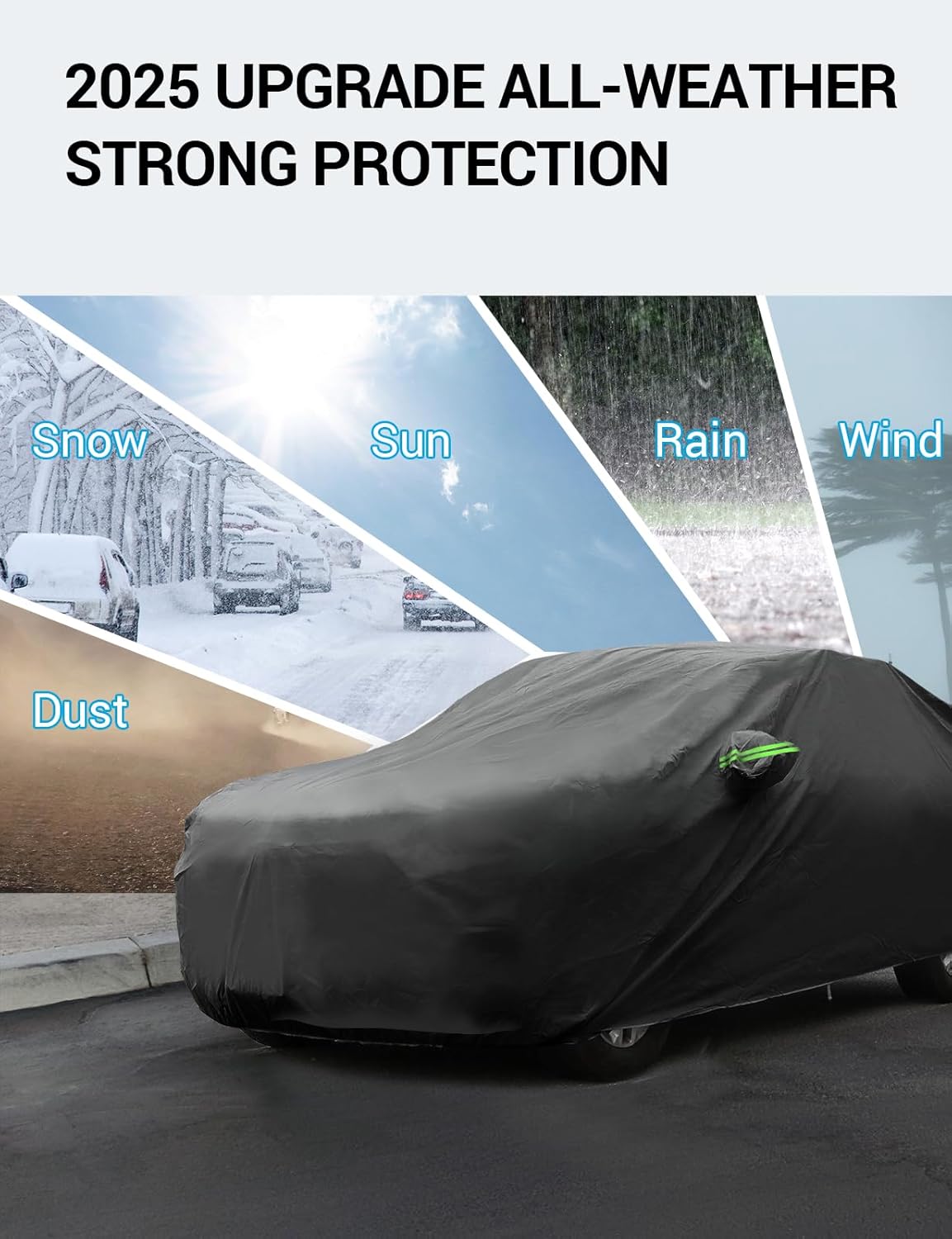 Proadsy 2025 Upgrade Car Cover Custom Fit for Toyota Sequoia 2007-2025, Waterproof All Weather for Automobiles, Full Exterior Cover Rain Snow Sun Protector Indoor Outdoor Car Cover