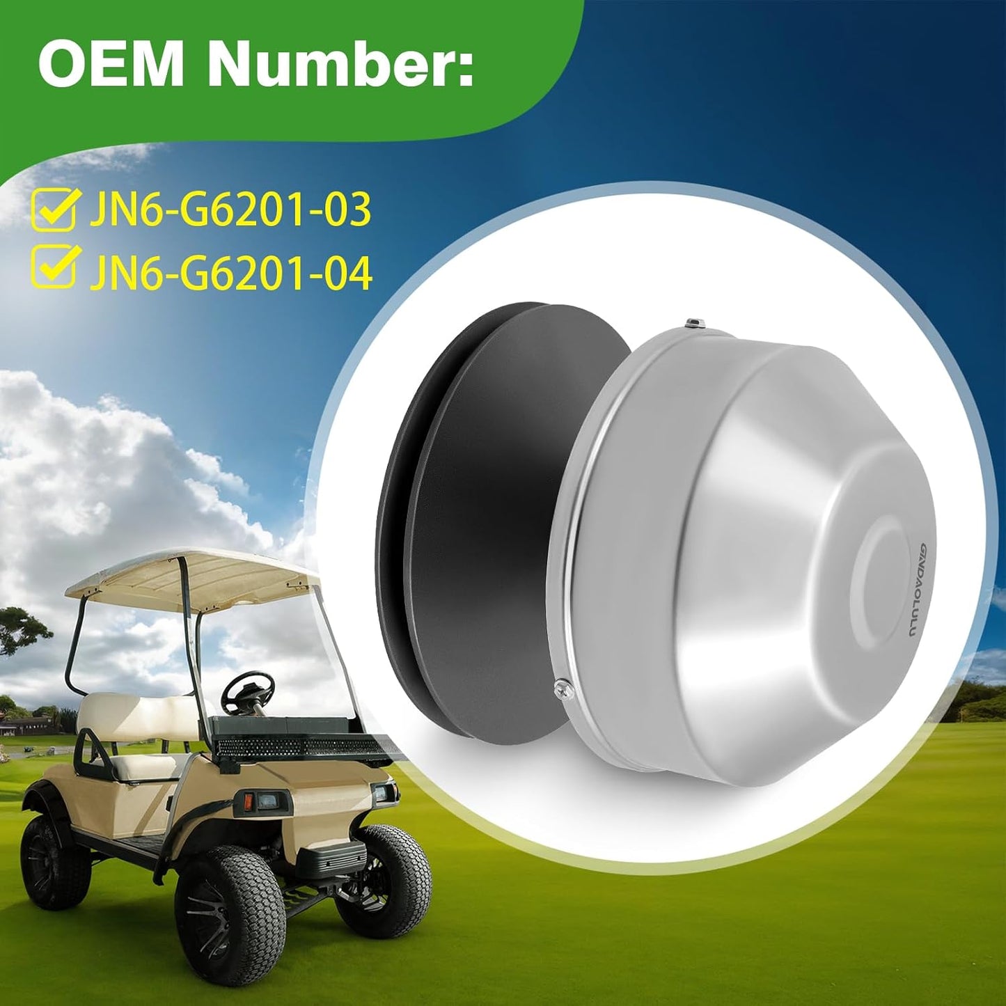 Golf Cart Primary Drive Clutch Kit Fits for Yamaha 1985+ G2 G8 G9 G14 G16 G22 4 Cycle Carts Gas Golf Cart Driven Clutch Assembly, OEM Number JN6-G6201-03 JN6-G6201-04