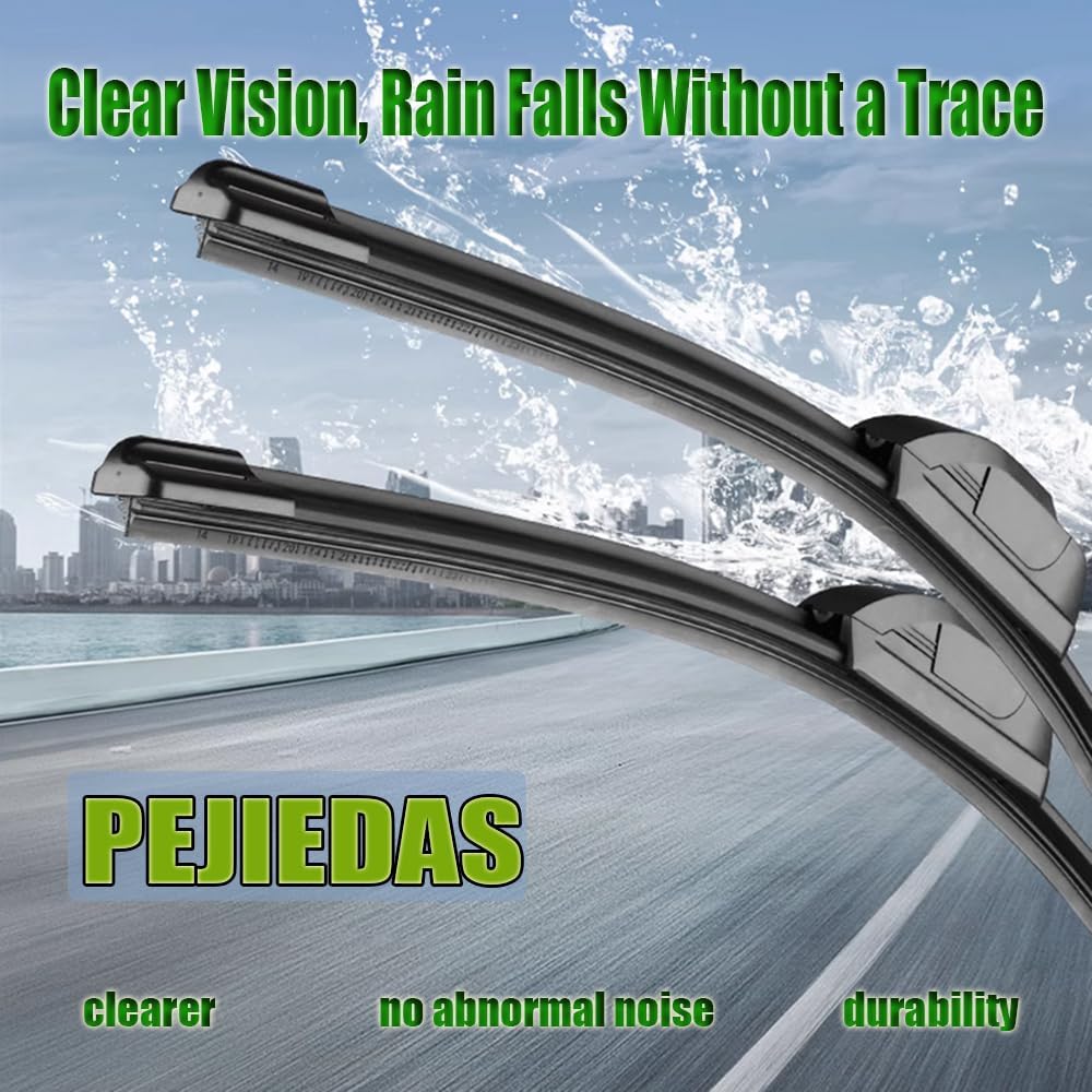 OEM Quality Front Wiper Blades, Replacement for Jeep Grand Cherokee 2018-2011/Honda Pilot 2015-2009/Toyota Tacoma 2016-2005,OE Original Style (22 Inch + 21 Inch Front Wiper Blades)