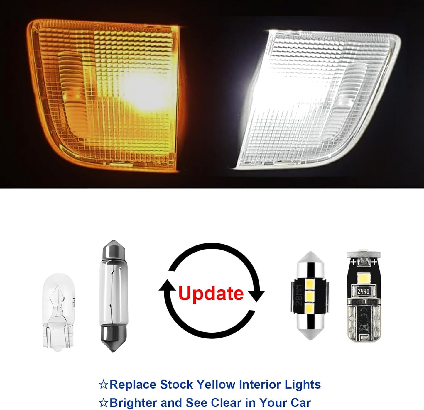 16 Pcs Super Bright 6000K White LED Interior Light: Bulbs Kit Package for 2011-2015 2016 2017 2018 2019 2020 2021 Toyota Sienna Lighting Package Kit Includes Light Accessories+ and Install Tool