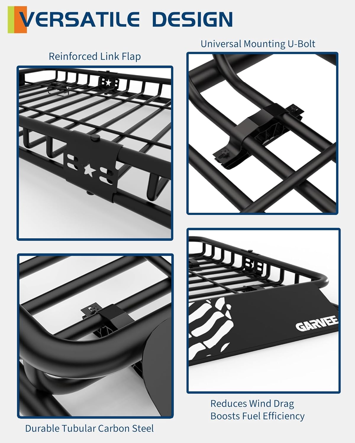 64" x 39" Universal Roof Rack Carrier Basket, 200 Lbs Capacity Car Cargo Rack with Extension Luggage Holder Basket Heavy Duty for SUVs, Trucks, Vehicles