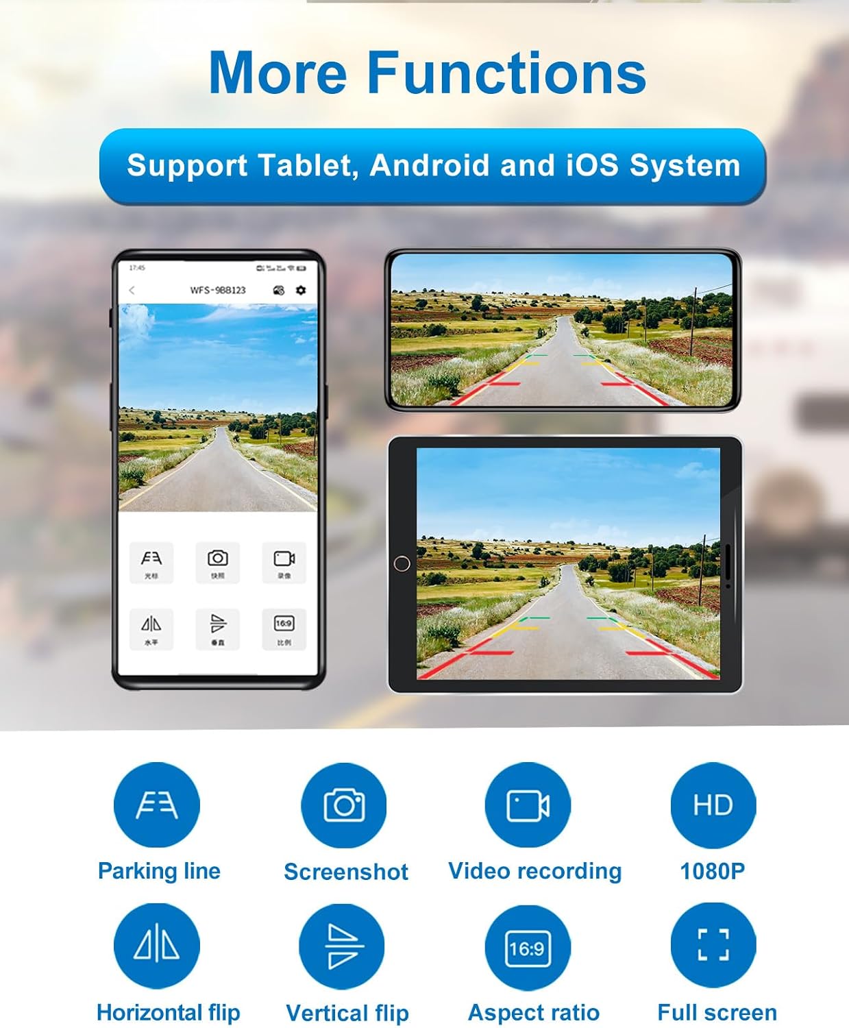 1080P Solar Wireless Backup Camera, Magnetic WiFi Hitching Camera, Night Vision,365 Days Standby, Rechargeable Battery, Rear/Front View for Horse Trailer Pickup RV Car for Phone Pad Android