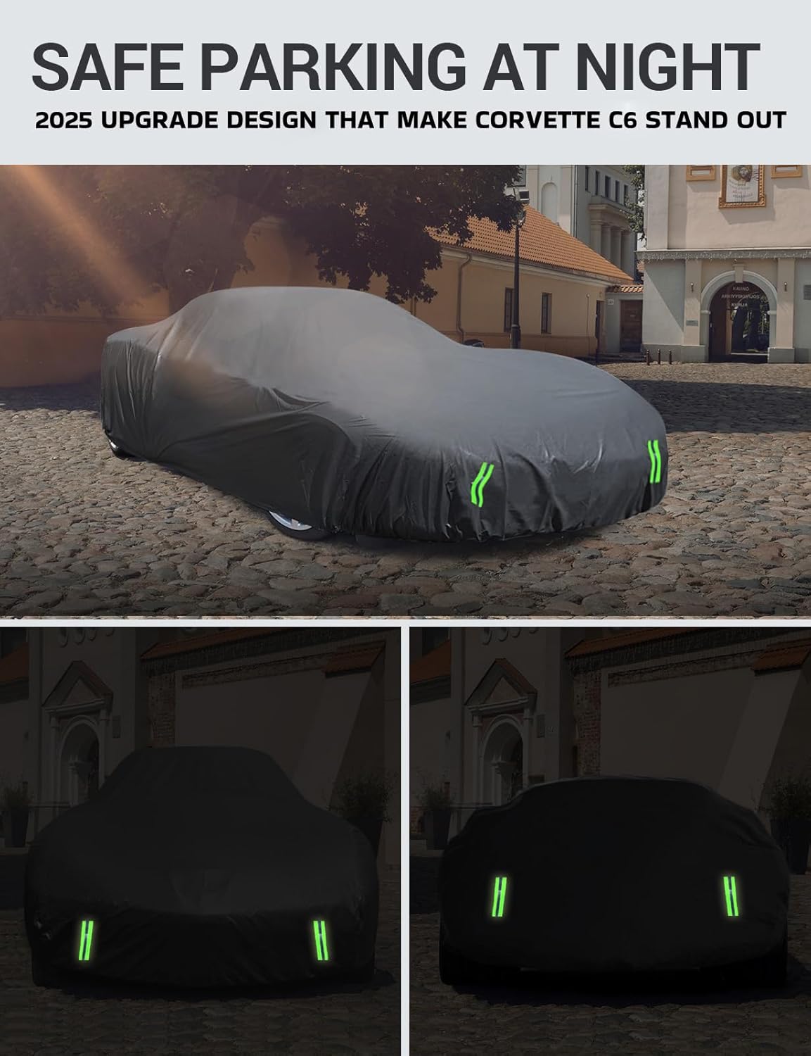 Proadsy 2025 Upgrade Car Cover Custom Fit for Corvette C6 2005-2013 Windproof All Weather Waterproof Sun Rain UV Dust Snow Protection Outdoor Covers