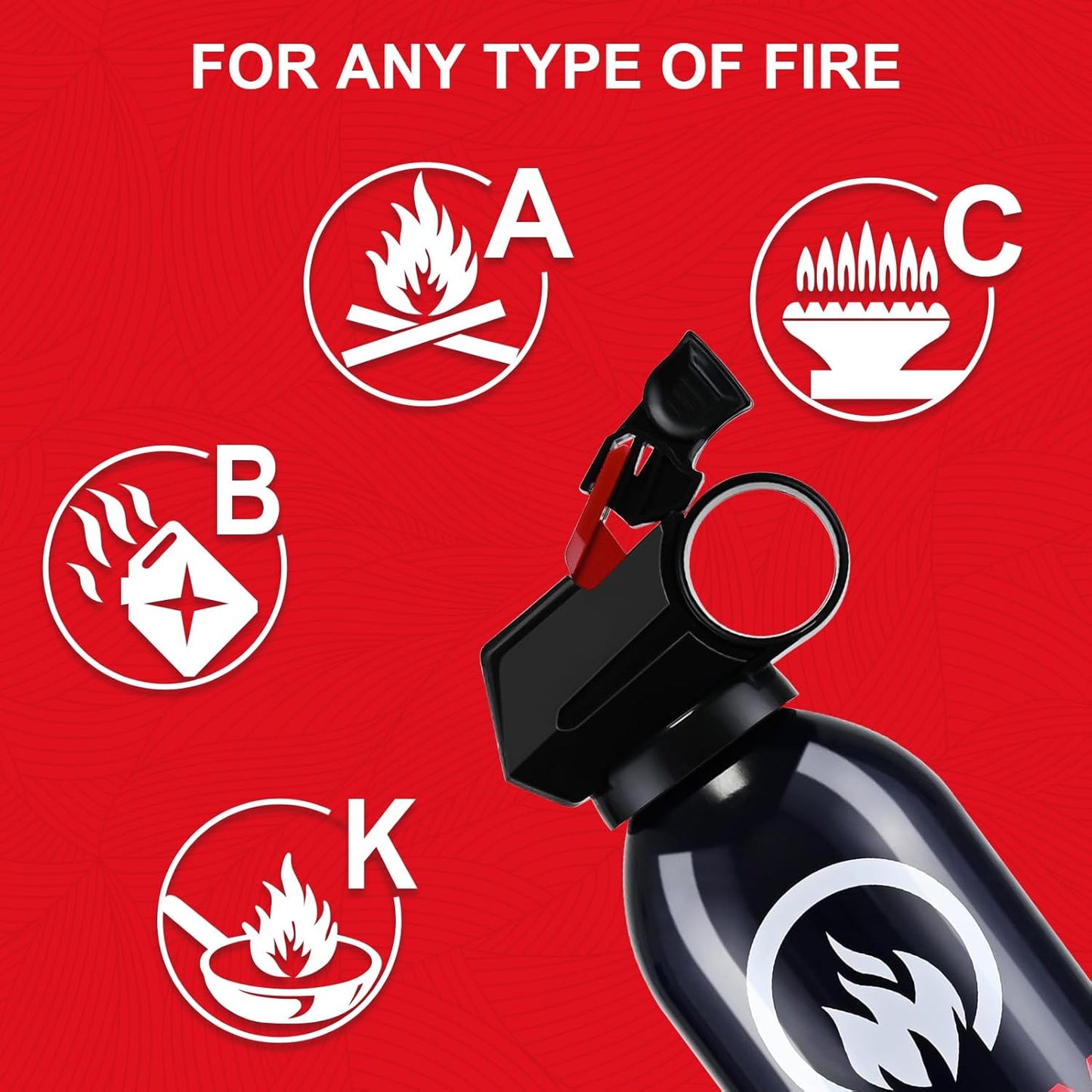 4 Pack Dry Powder Fire Extinguisher - Portable Dry Chemical Fire Extinguisher for Home, Car, Garage, Kitchen - Works on Electrical, Grease and More