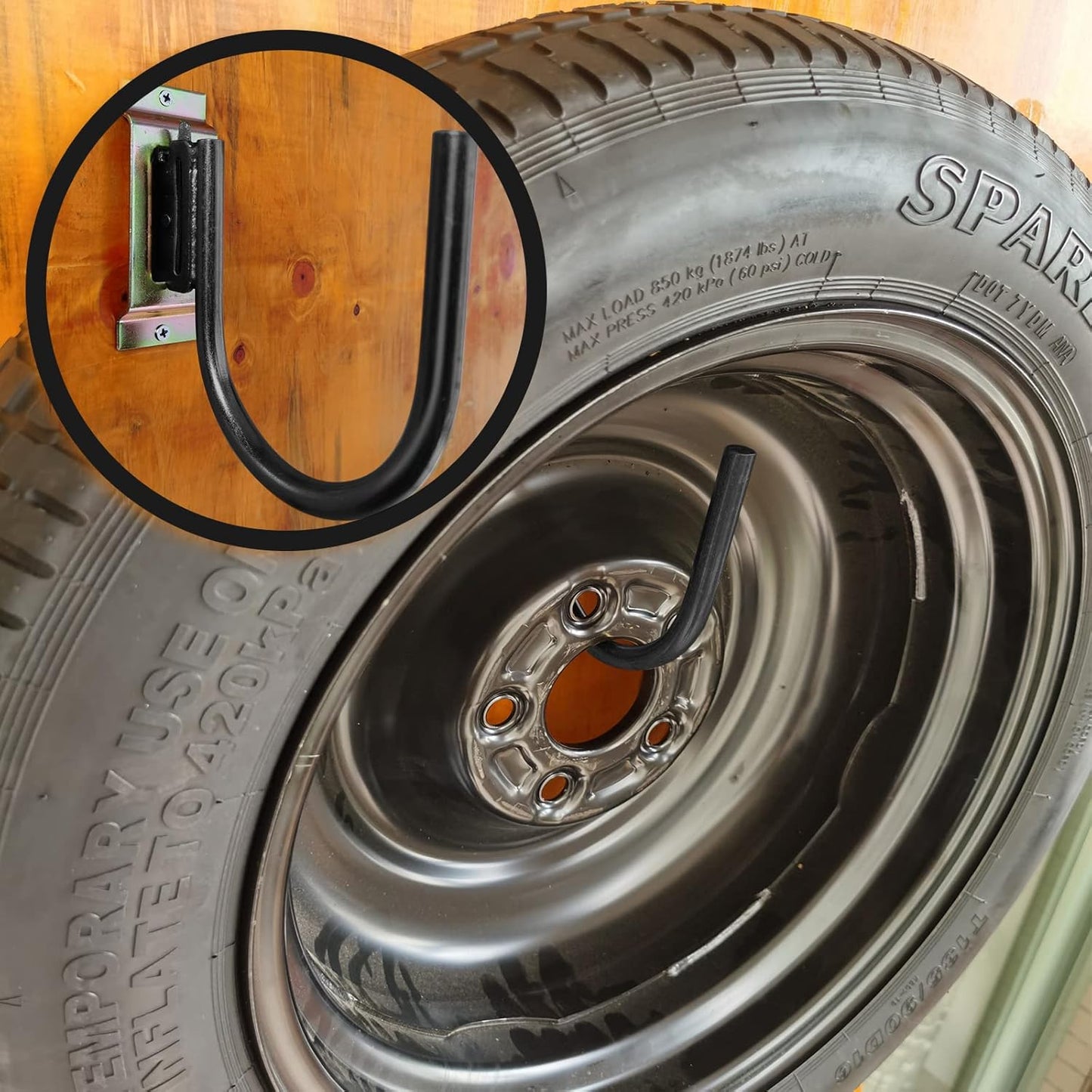 4PCS Heavy Duty E Track J Hooks，Large Steel 5" J Hook E Track Accessories for Enclosed Trailer,Workshop & Garage,Maximum Load 1400 Pounds(1/2" Diameter Solid Steel)