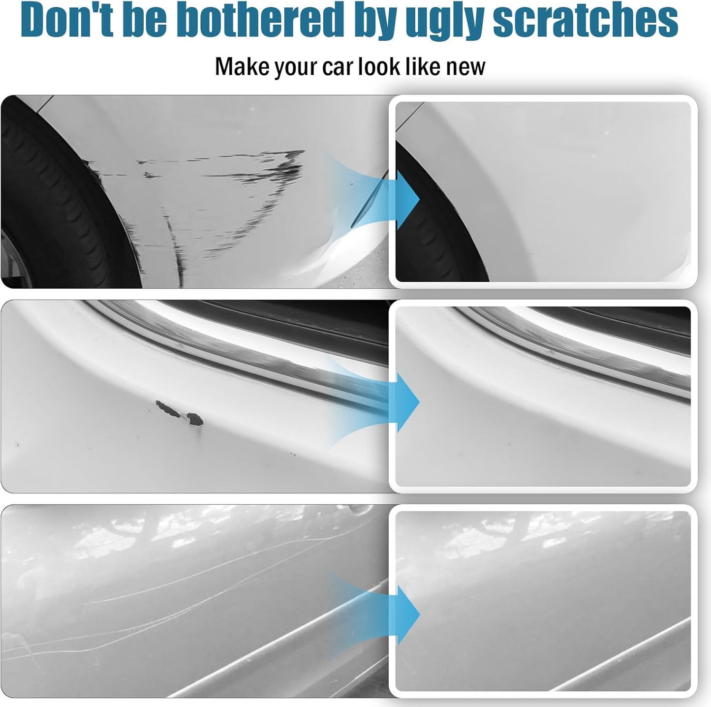 White Car Paint Touch Up, Car Paint Scratch Repair Pen, Color Accurate Automotive Paint Quick and Easy Fix Vehicles Chip Rim Scuff Repair