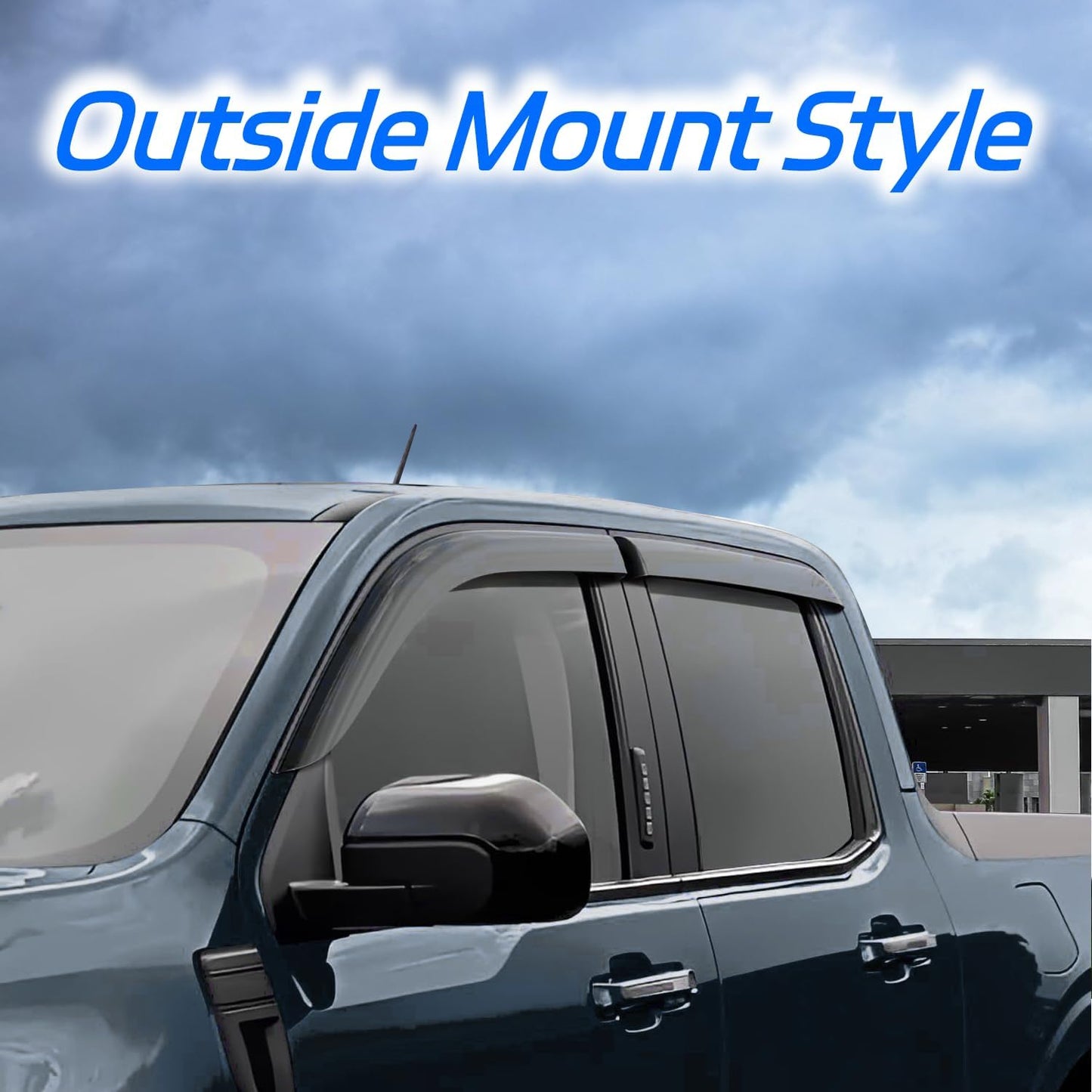 Rain Guard Fit for 2010-2017 GMC Terrain, Outside-Mount Side Window Visor Deflector, Dark Smoke Sun Vent Shade Shield, 2010 2011 2012 2013 2014 2015 2016 2017, 4pcs
