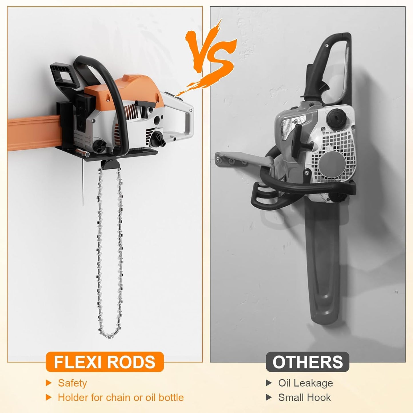 Chainsaw Holder, Chainsaw Wall Mount Compatible with Stihl MS250, MS251, MS170, MS171, MS172 Heavy Duty Chainsaw Rack Garage Storage Holder Chain Saw Display, Black