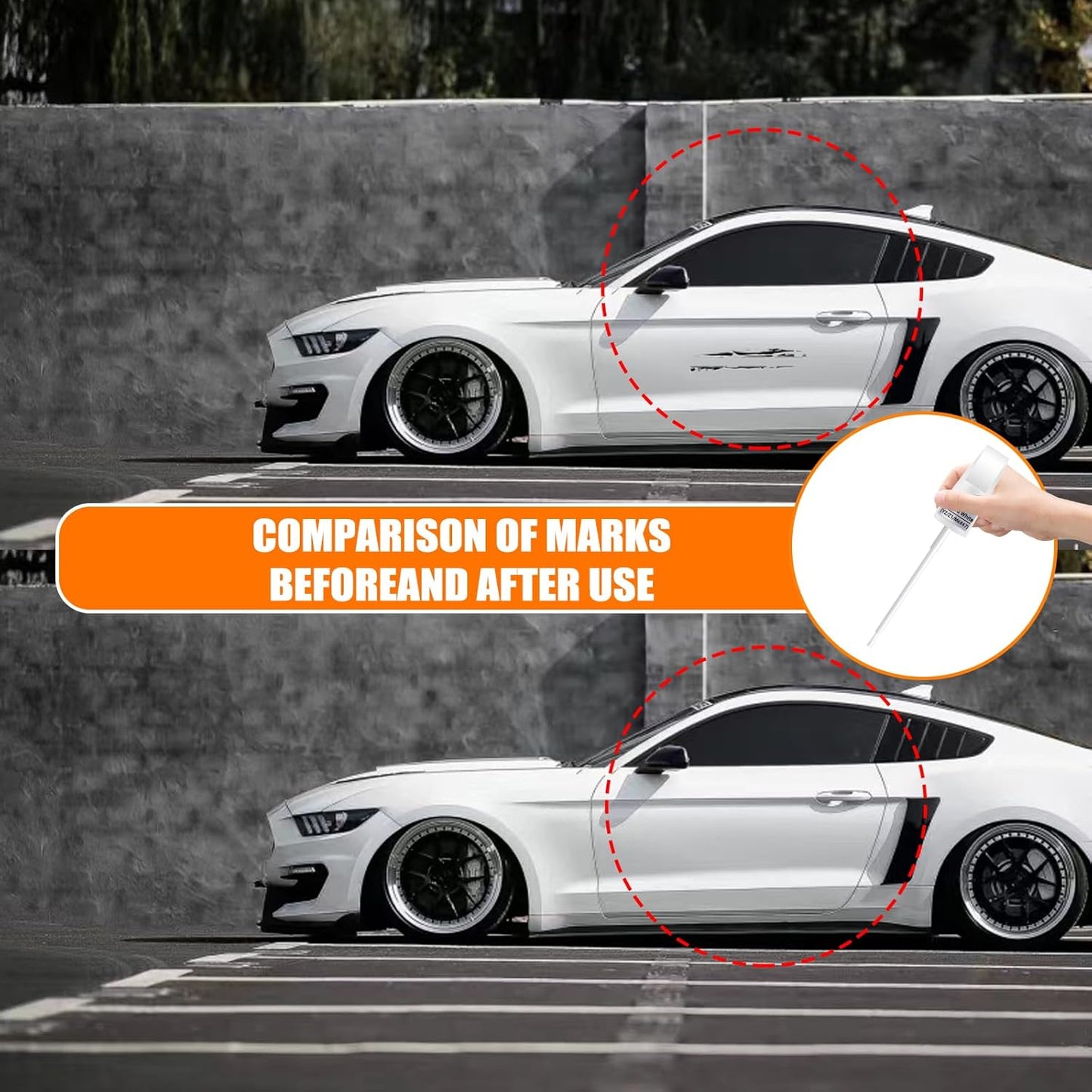 JS/M7432A Iconic Silver Metallic Touch Up Paint for Ford, Car Paint Pen Scratch Repair Two-In-One Touch Up Paint, Premium Car Scratch Remover for Deep Scratches