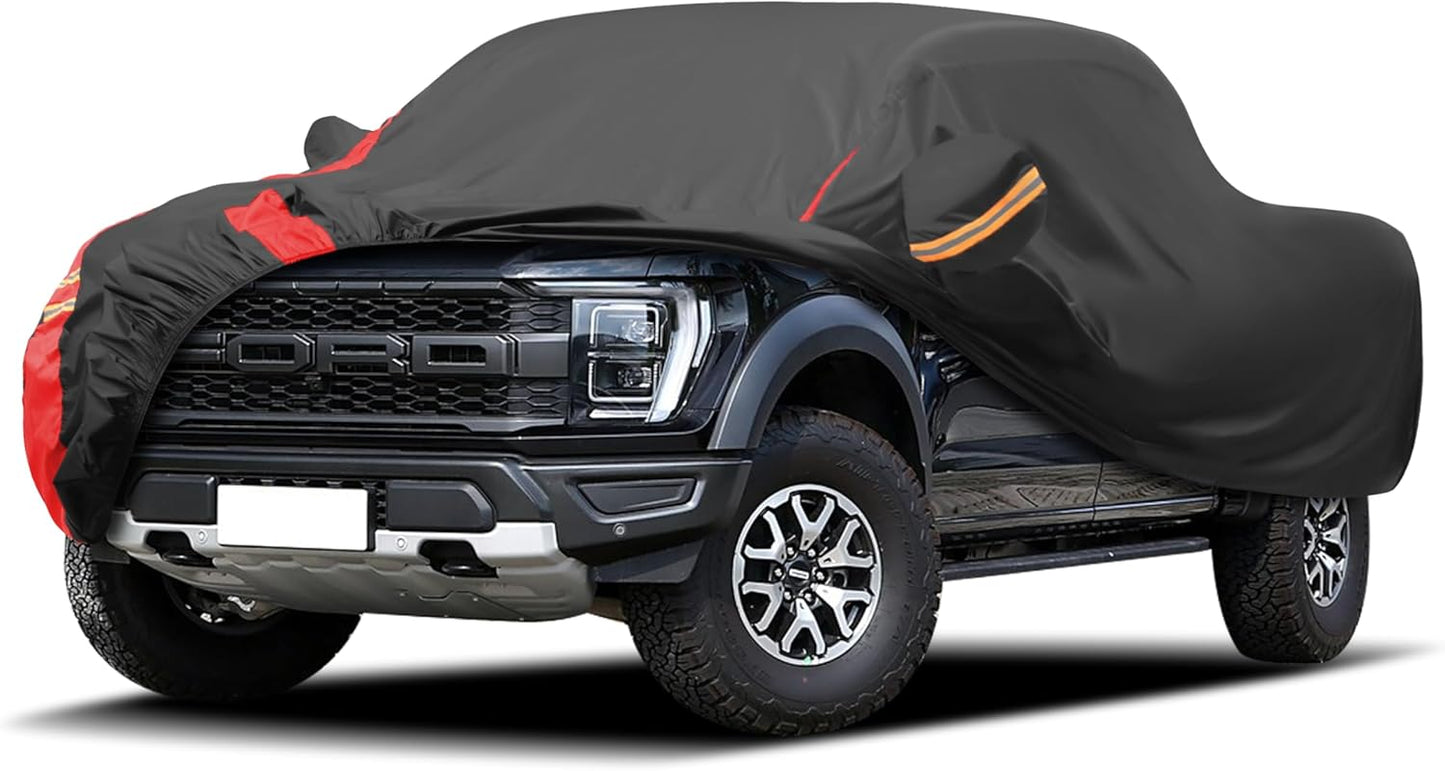 Car Cover Outdoor Automobiles Waterproof All Weater Truck Cover for Tacoma, Tundra, Titan, F-150, RAM 1500, Silverado 1500, Sierra 1500 etc. Length: Up to 230 inches.