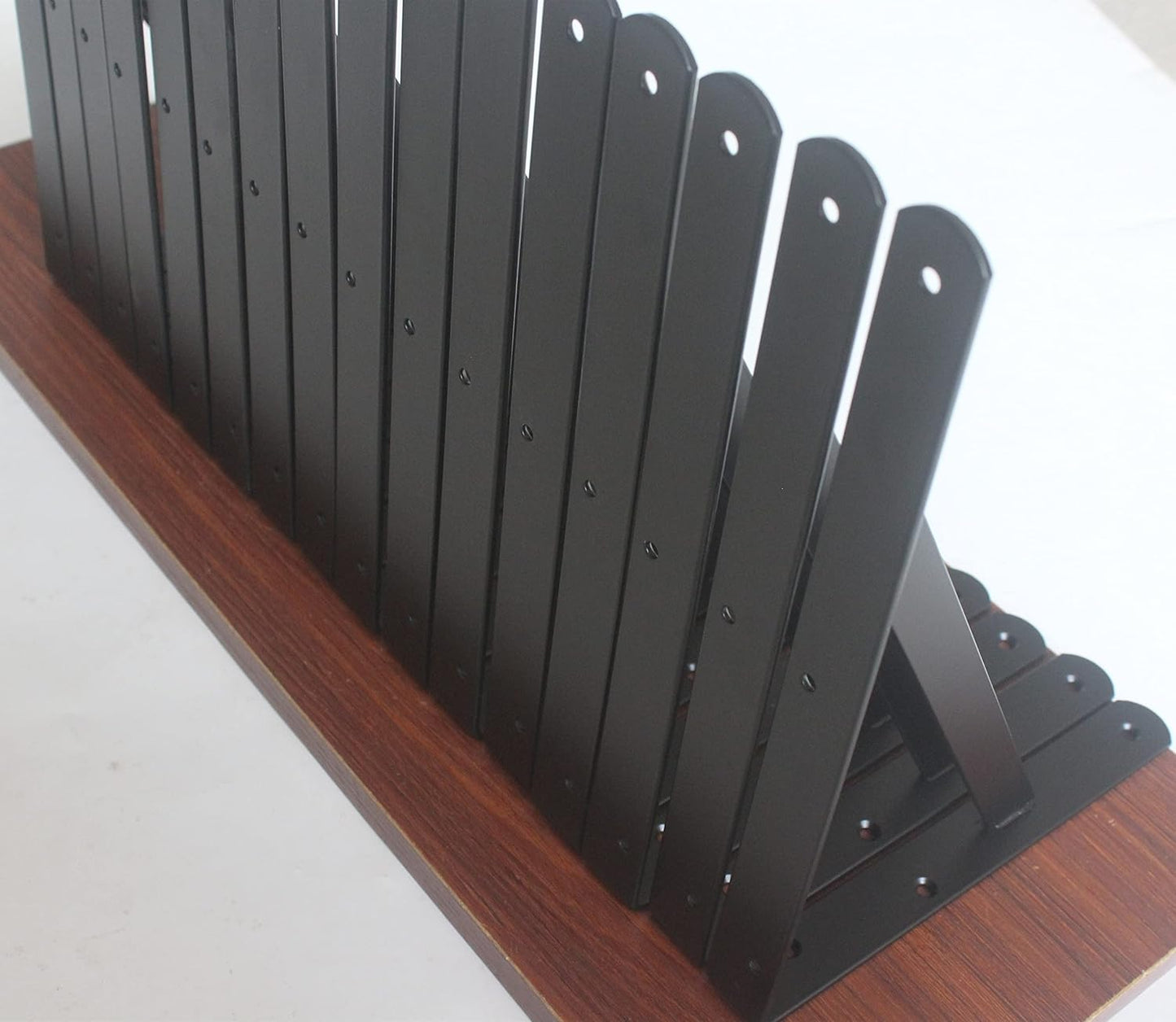 4 Pack L11 x H 8" Black Heavy Duty Shelf Brackets with Screws Metal Shelf Brackets Shelf Support Angle Brackets for Shelves L Brackets Heavy Duty Floating Shelf