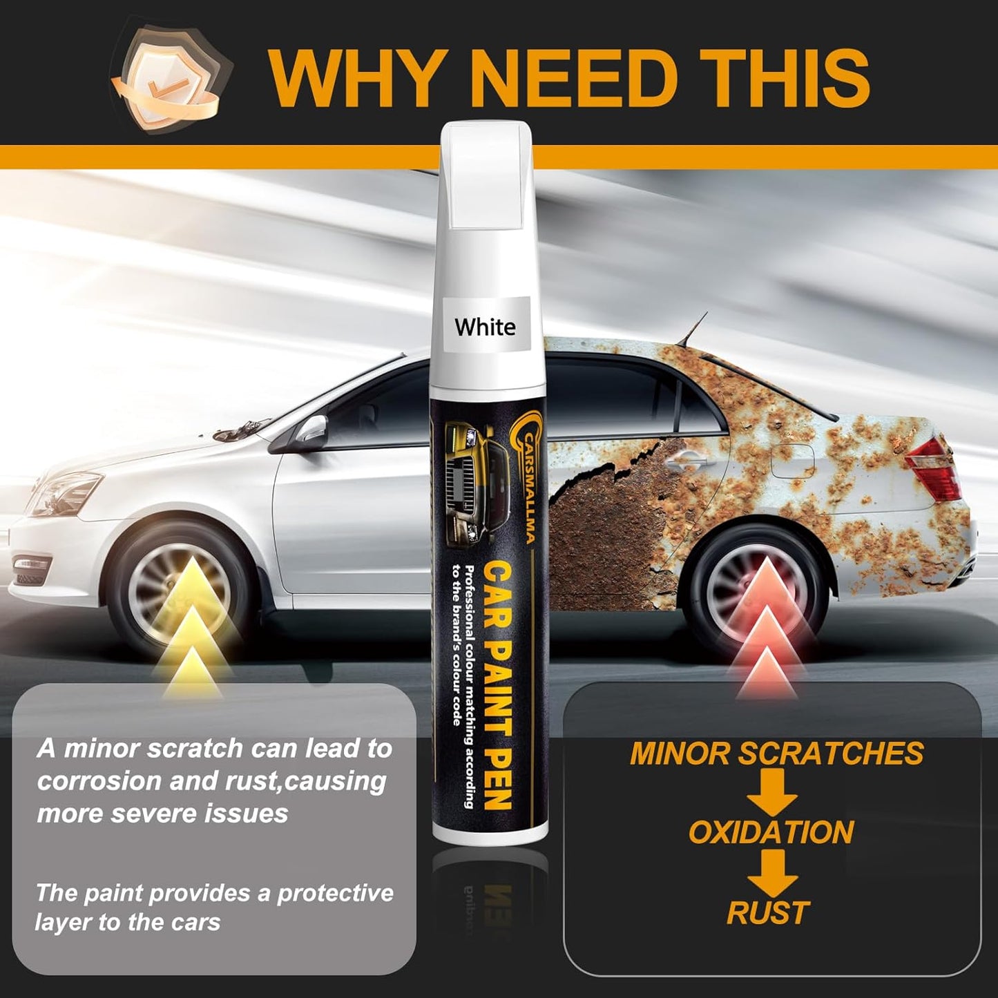 A5G Amazon Gray Car Touch Up Paint for Hyundai, Color Accurate Car Paint Scratch Repair Pen Kit Quick & Easy Fix Vehicle Chips and Automotive Nicks Scuff
