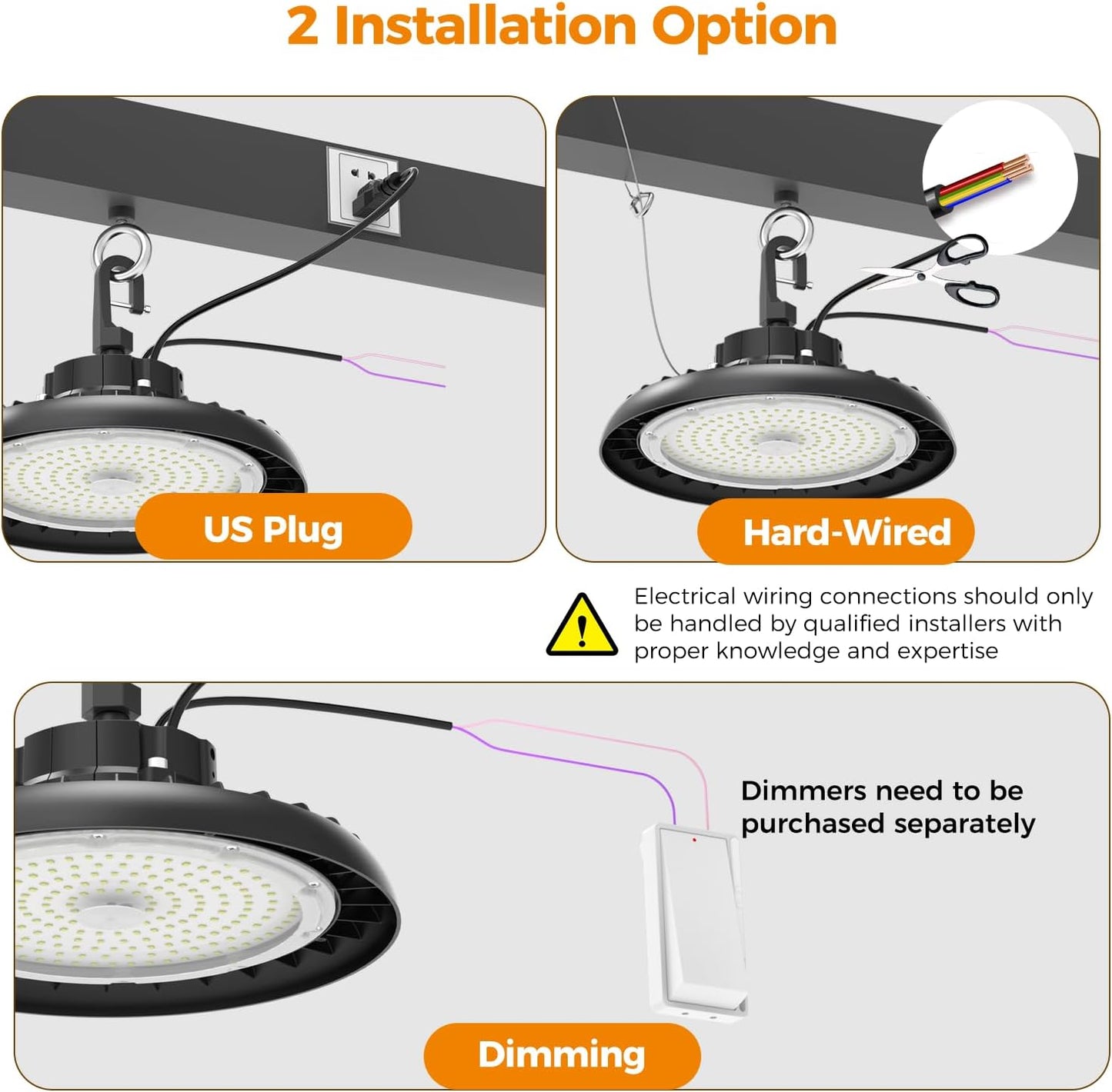 High Bay Lights LED UFO Light 240W LED Shop Lights 6000K IP65 Commercial Bay Lighting Fixture 43200 LM Super Bright, 5ft Cable Plug & Play for Warehouse Factory Garage Workshop Barn 4 Pack