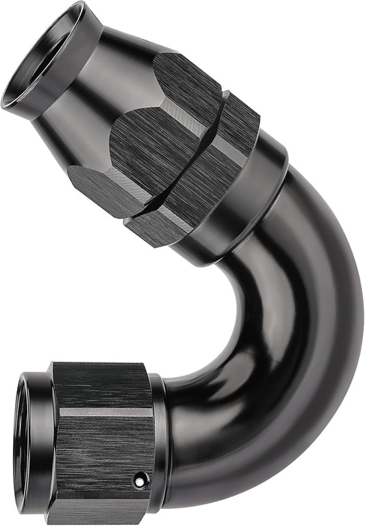 EVIL ENERGY 12AN 150 Degree PTFE One Piece Full Flow End Hose Fitting Aluminum Black
