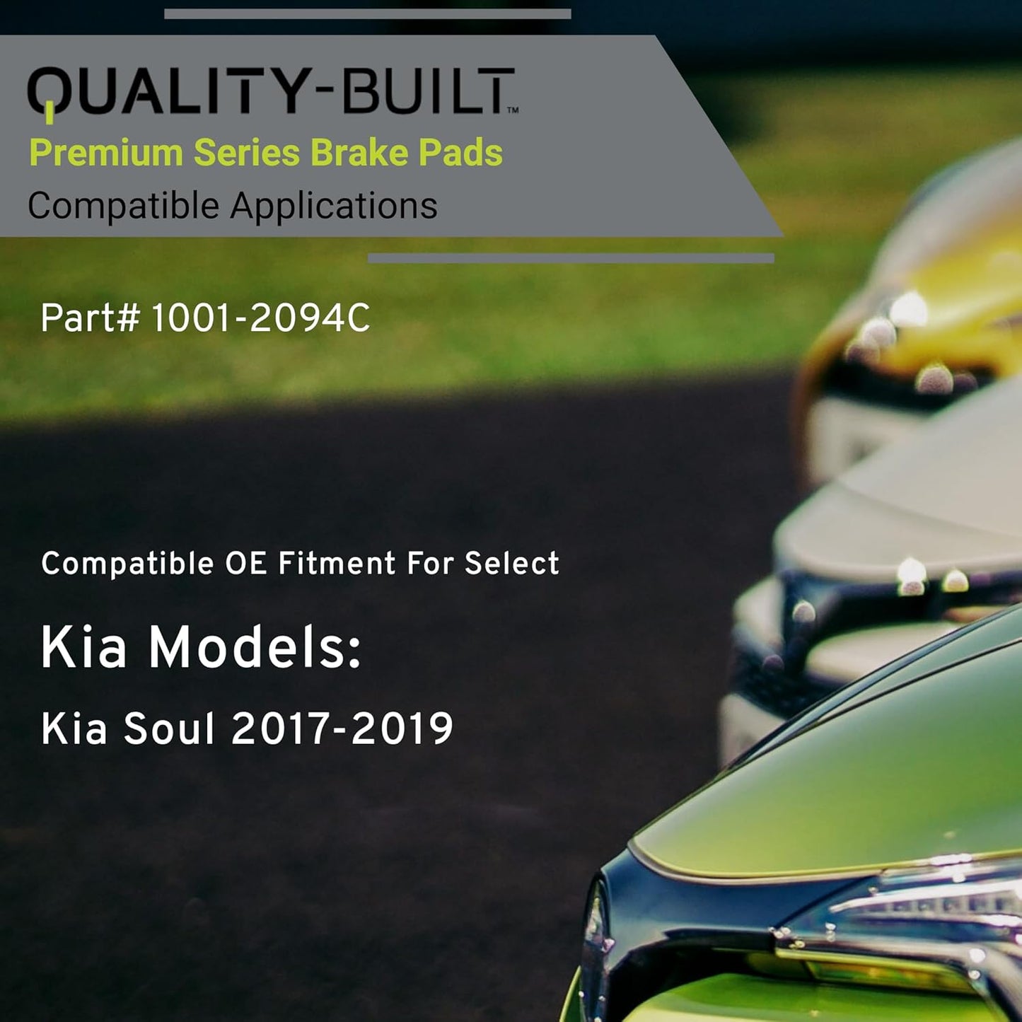 Premium Ceramic Front Brake Pads (1001-2094C) Compatible with Kia Soul 2017-2019