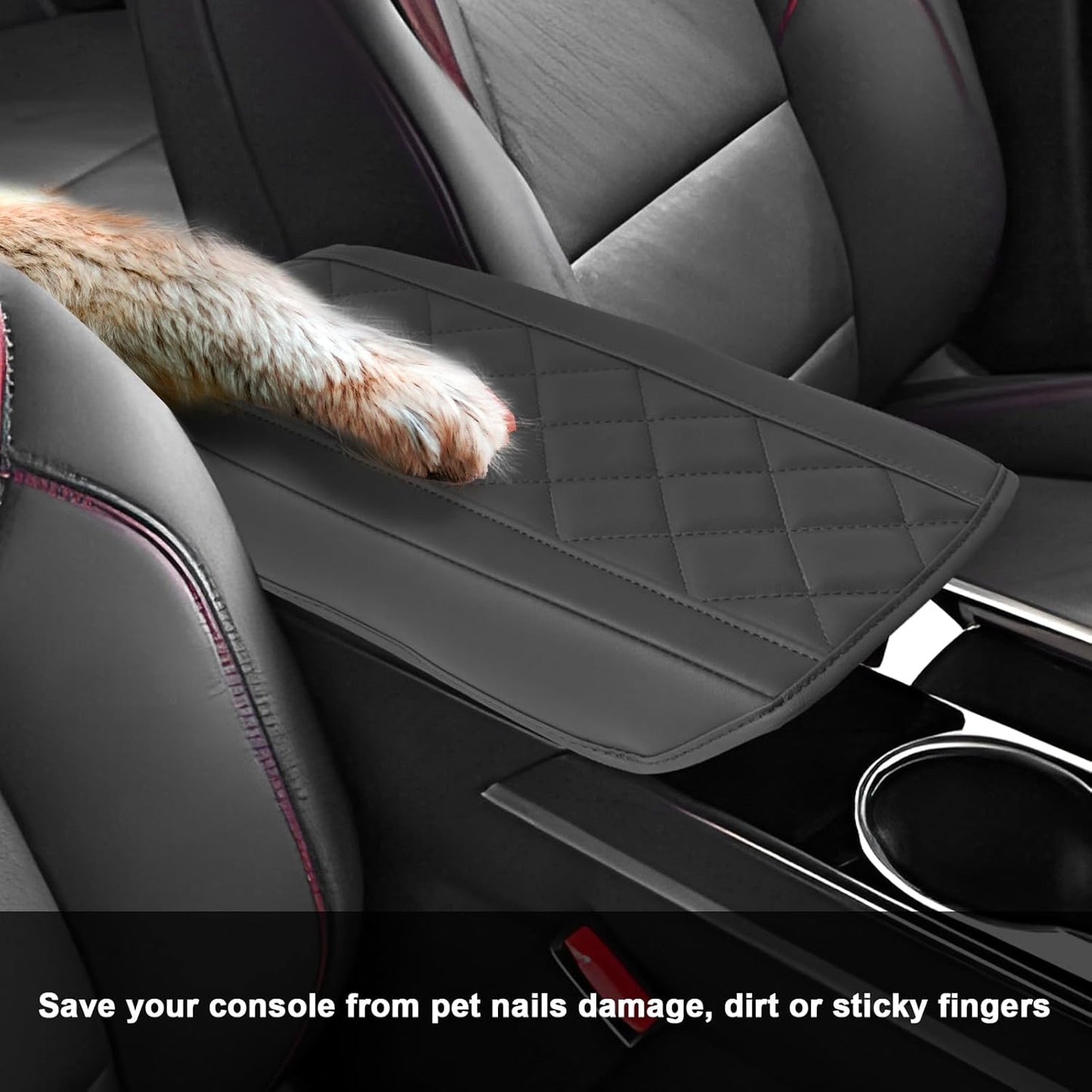 SXCY for 2025 Chevy Equinox Accessories Armrest Cover for Equinox 2025 Accessories 2025 Equinox Center Console Cover 2025 Equinox Middle Console Cover (Thin Cover Rhombus Style)