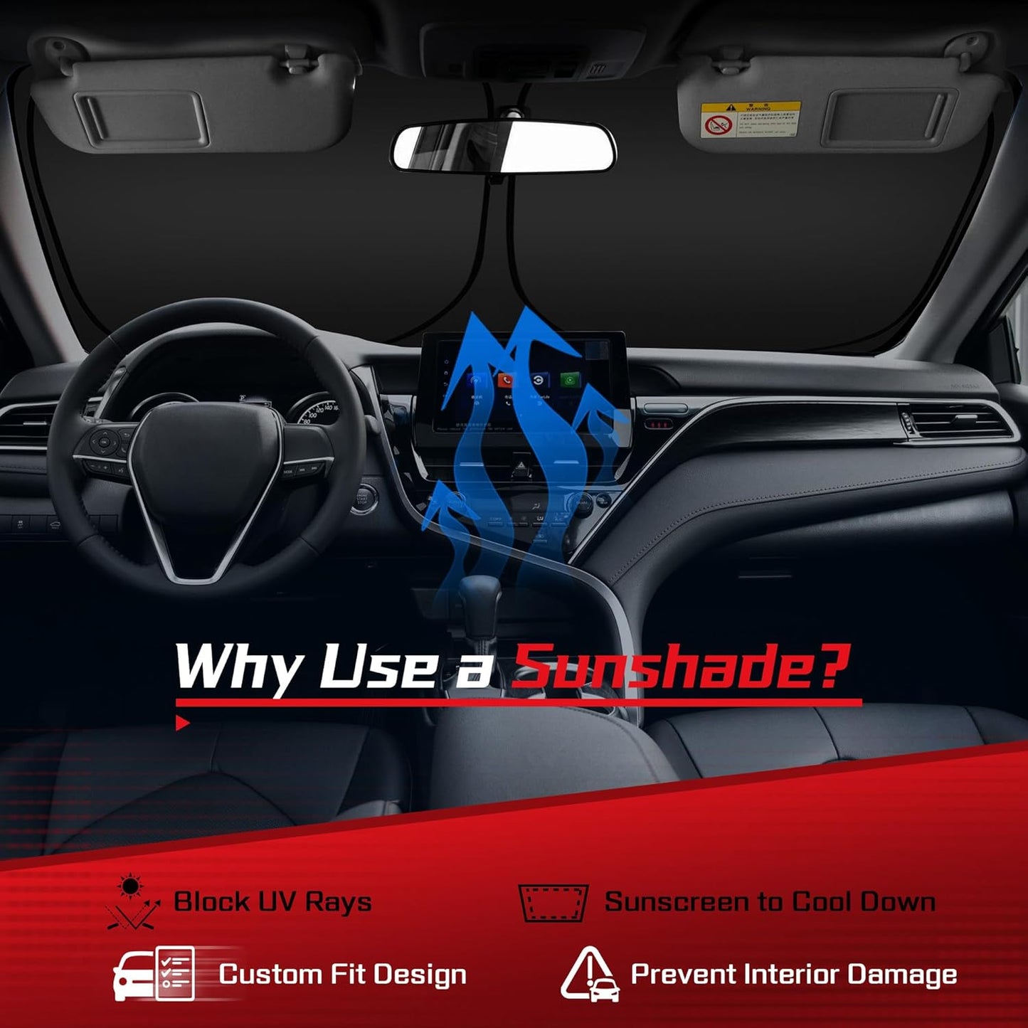 ARISMOTOR Windshield Sun Shade for S-ubaru Legacy 2020-2025, Custom Fit Foldable Front Window Sunshade Sun Visor Protector, Block UV Rays Keep Your Car Cooler