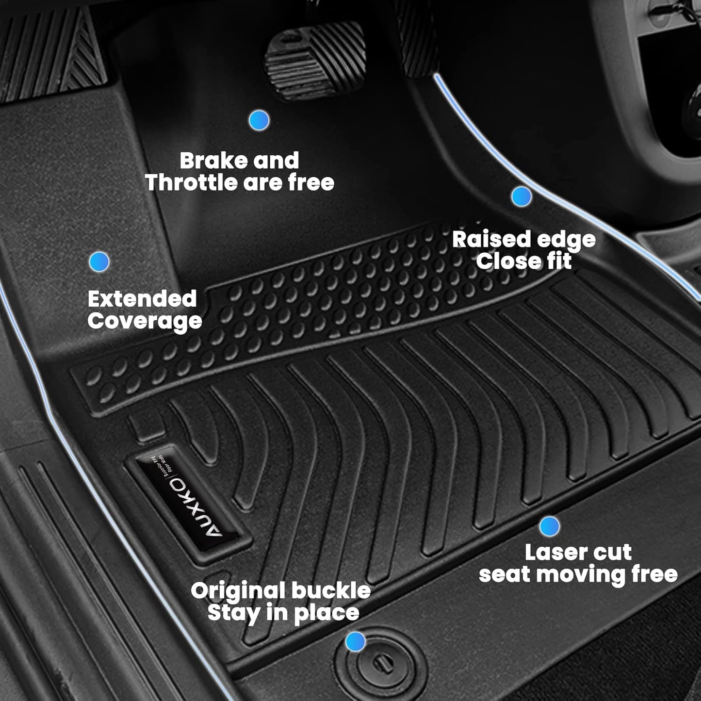 Auxko All Weather Floor Mats Upper Cargo Mat with Backrest Mat & Door Sill Protector for 2023-2026 Honda CRV TPE Liners Accessories Guard Odorless Anti-Slip Floor Trunk Liner with Back Seat Protectors