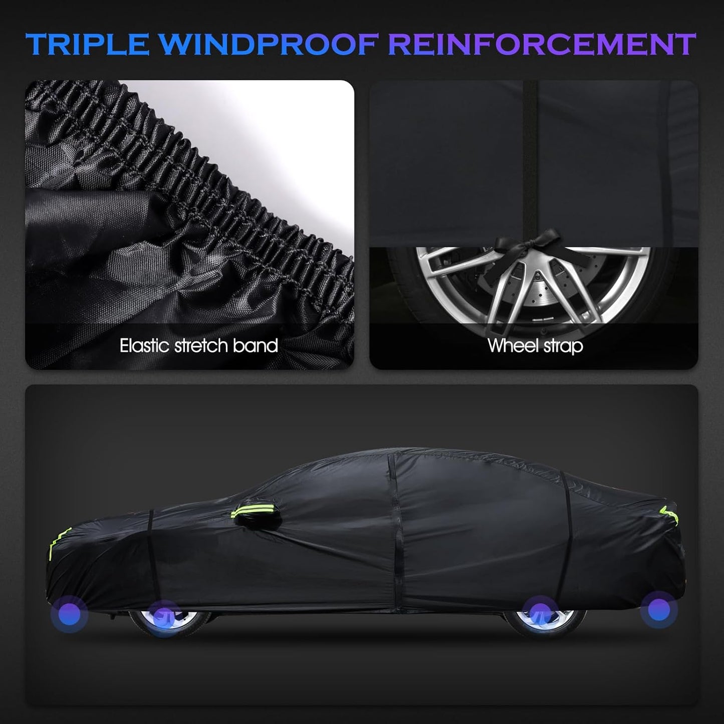 Car Cover Custom Fit for Toyota Camry 1996-2025,Honda Accord 2001-2025,6 Layers Truck Cover Waterproof All Weather for Automobiles,Outdoor Full Exterior Cover,Rain, Sun, Wind Protection,Black