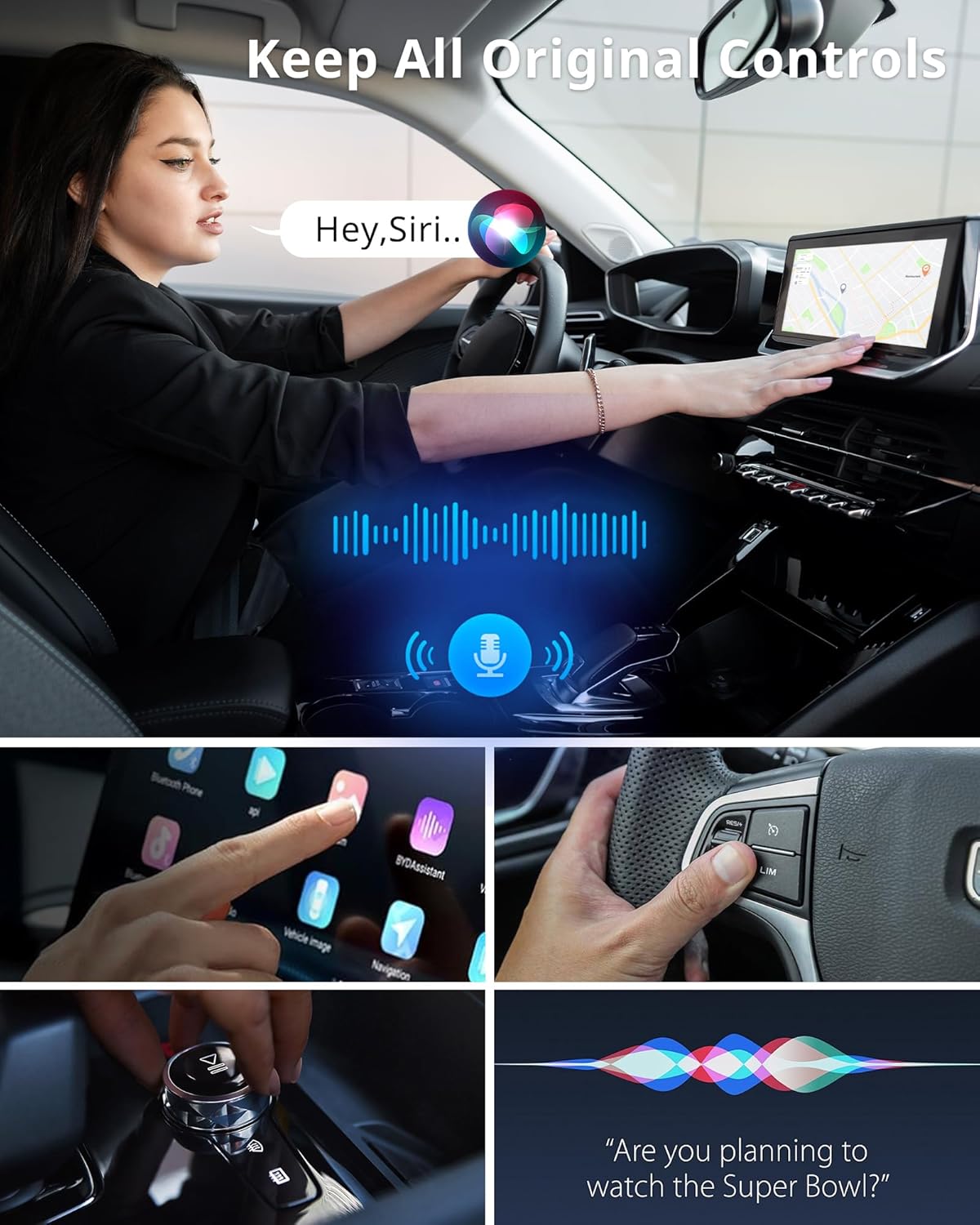 UBeesize Wireless CarPlay Adapter (2025) – Seamless Wireless Upgrade for 2017+ Cars | iPhone & Android Compatible