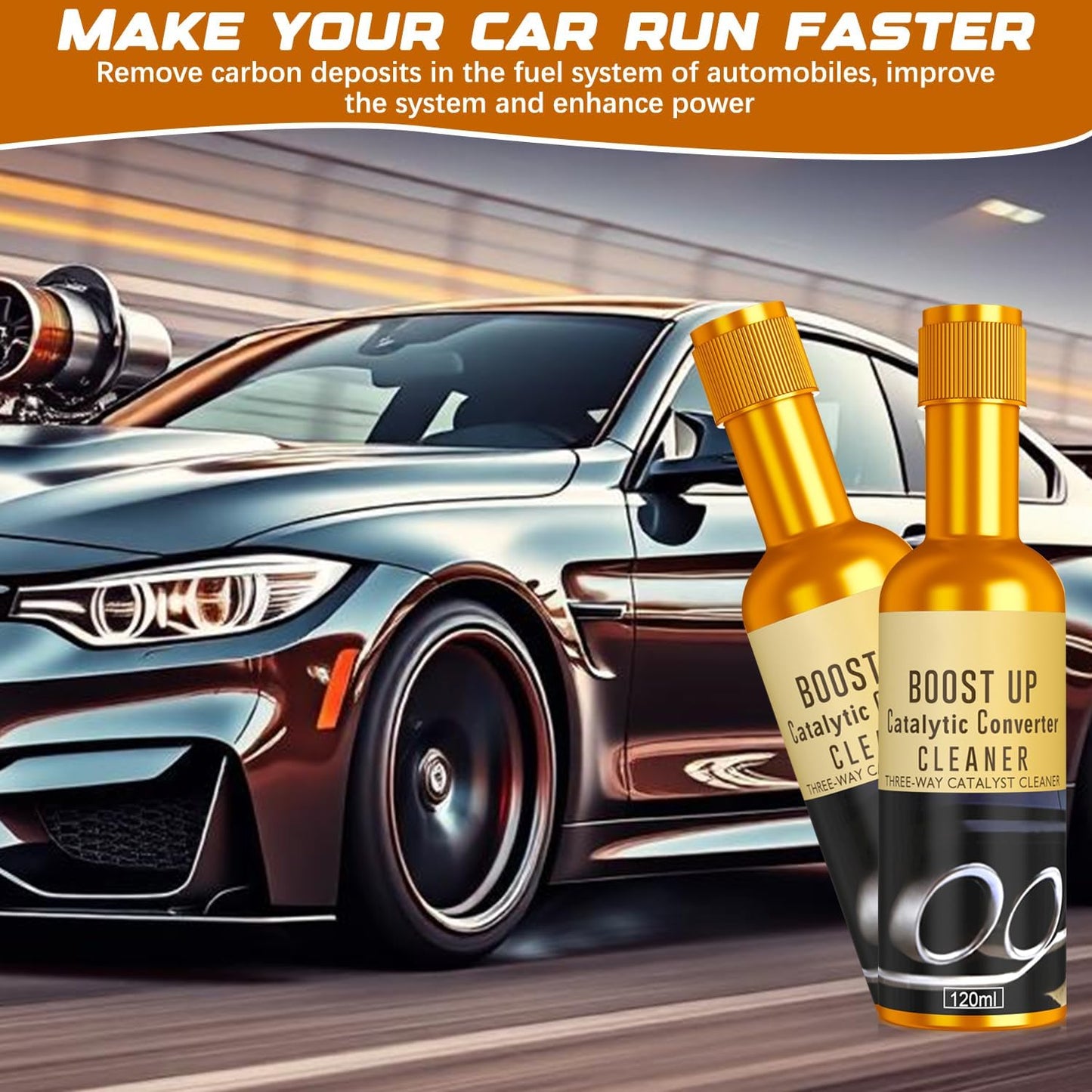 2Pcs Catalytic Converter Cleaner, Auto Parts Engine Auto Parts Engine Cleaner, Pipe Carbon Removal Cleaner Treatment Additive Oil, Fuel System Treatment Oil Additive for Gas and Diesel Car (120 ml)