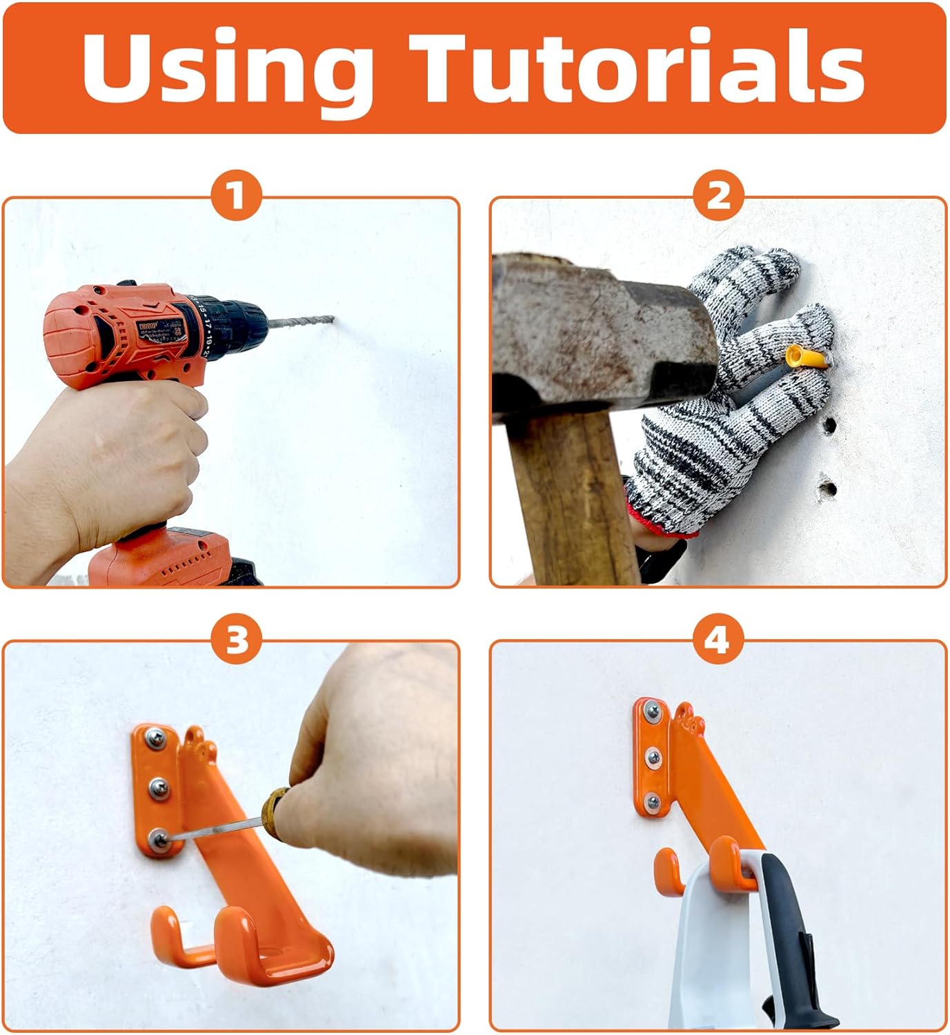 Chainsaw Hanger, 1 Pack Chainsaw Wall Mount, Heavy Duty Chainsaw Holder, Garage Organization Garage Storage Shed Organizer Mounted Chainsaw Rack