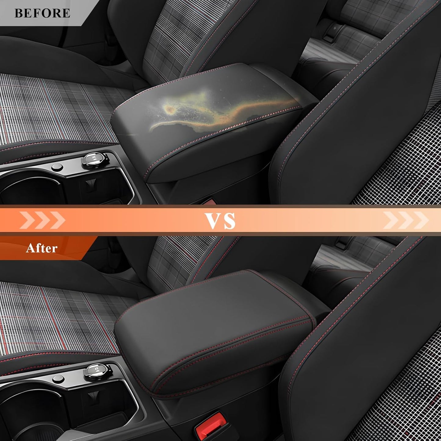 CDEFG for Volkswagen Golf R VW GTI Golf 8 MK8 2020-2025 Center Console Cover Armrest Box Cover for Golf R/GTI Golf8 Accessories Console Arm Rest Protector