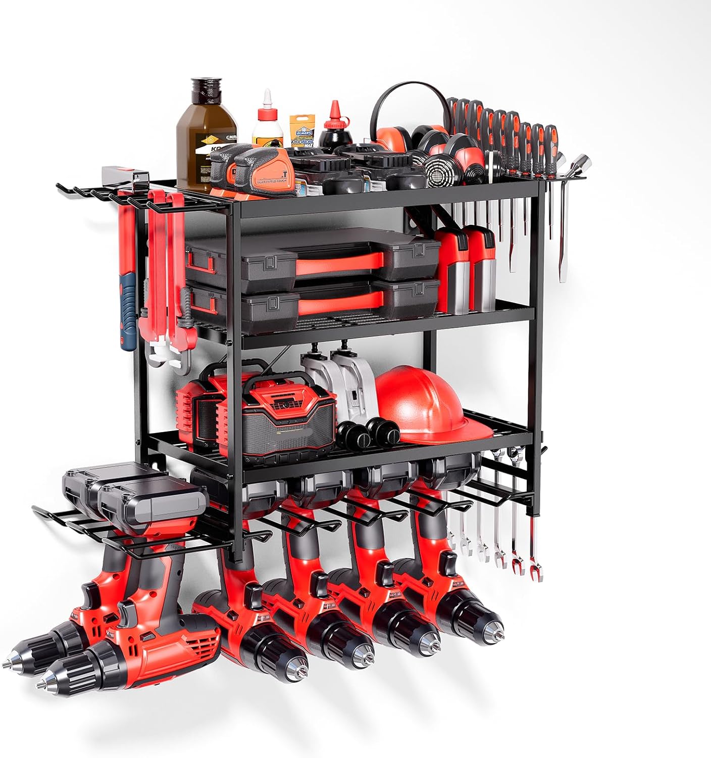 Power Tool Organizer - Garage Tool Holder and Storage (Black, B)