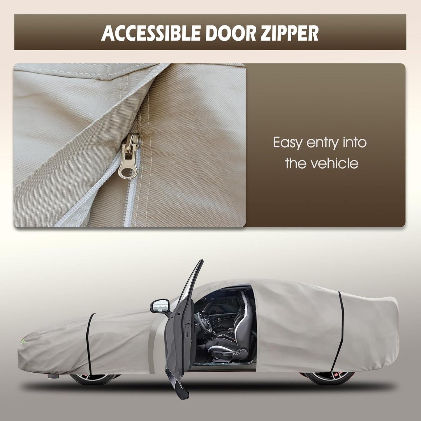 Migaven 6 Layers Car Cover Custom Fit for Corvette C4 C5 C6 C7 C8 1980–2023, Waterproof Full Exterior Cover Rain Sun Protection with Door Zipper (Not Include Mirror Pocket)