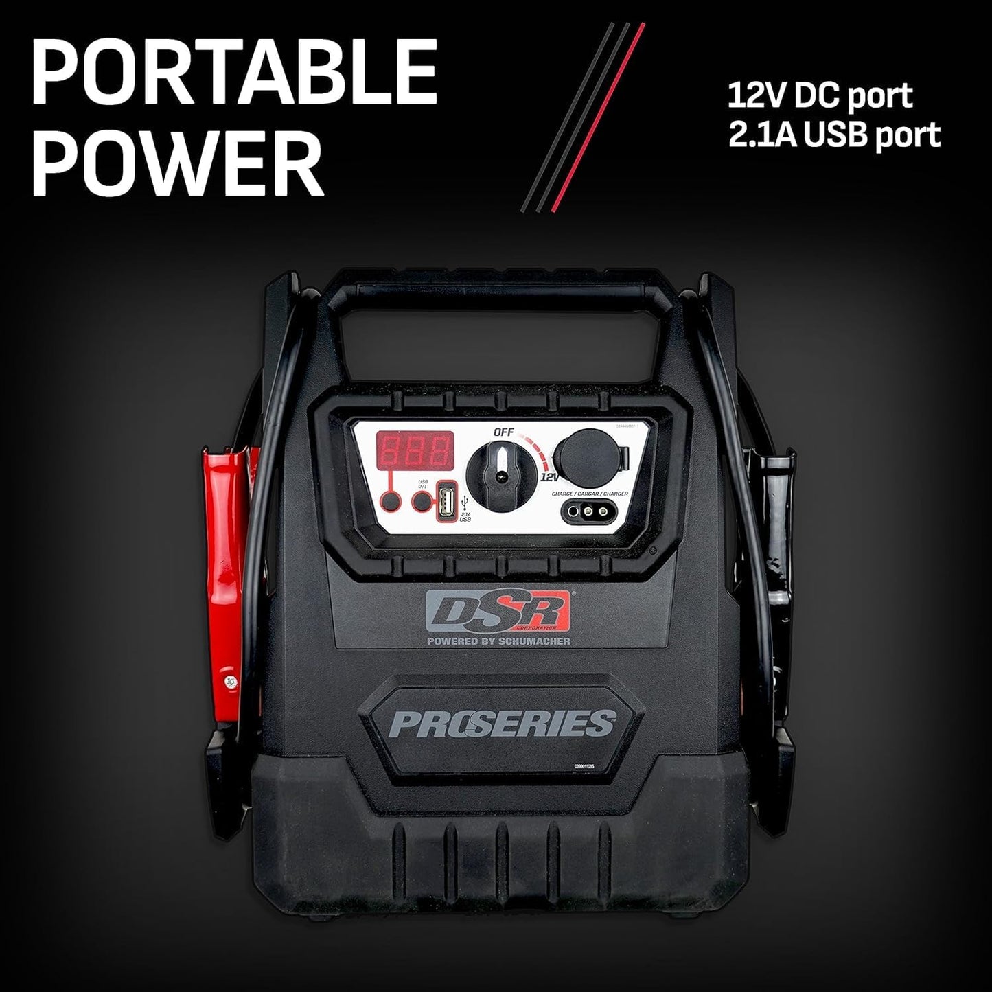Schumacher Electric DSR ProSeries Car Battery Jump Starter, Maintainer & Portable Power Station - 12V 2000 Peak Amps & 400 Cranking Amps - with DC & USB Charging Ports - DSR157