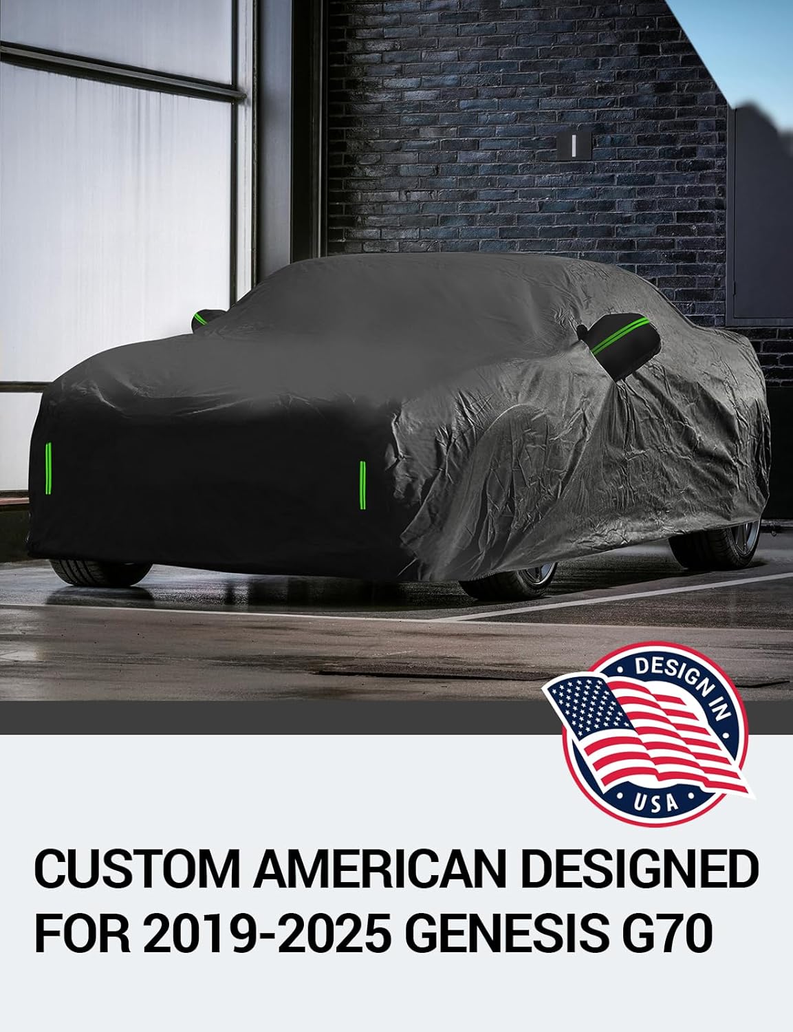 Proadsy 2025 Upgrade Car Cover Custom Fit for 2019-2025 Genesis G70, Waterproof All Weather for Automobiles, Full Exterior Cover Rain Snow Sun Protector Indoor Outdoor Car Cover