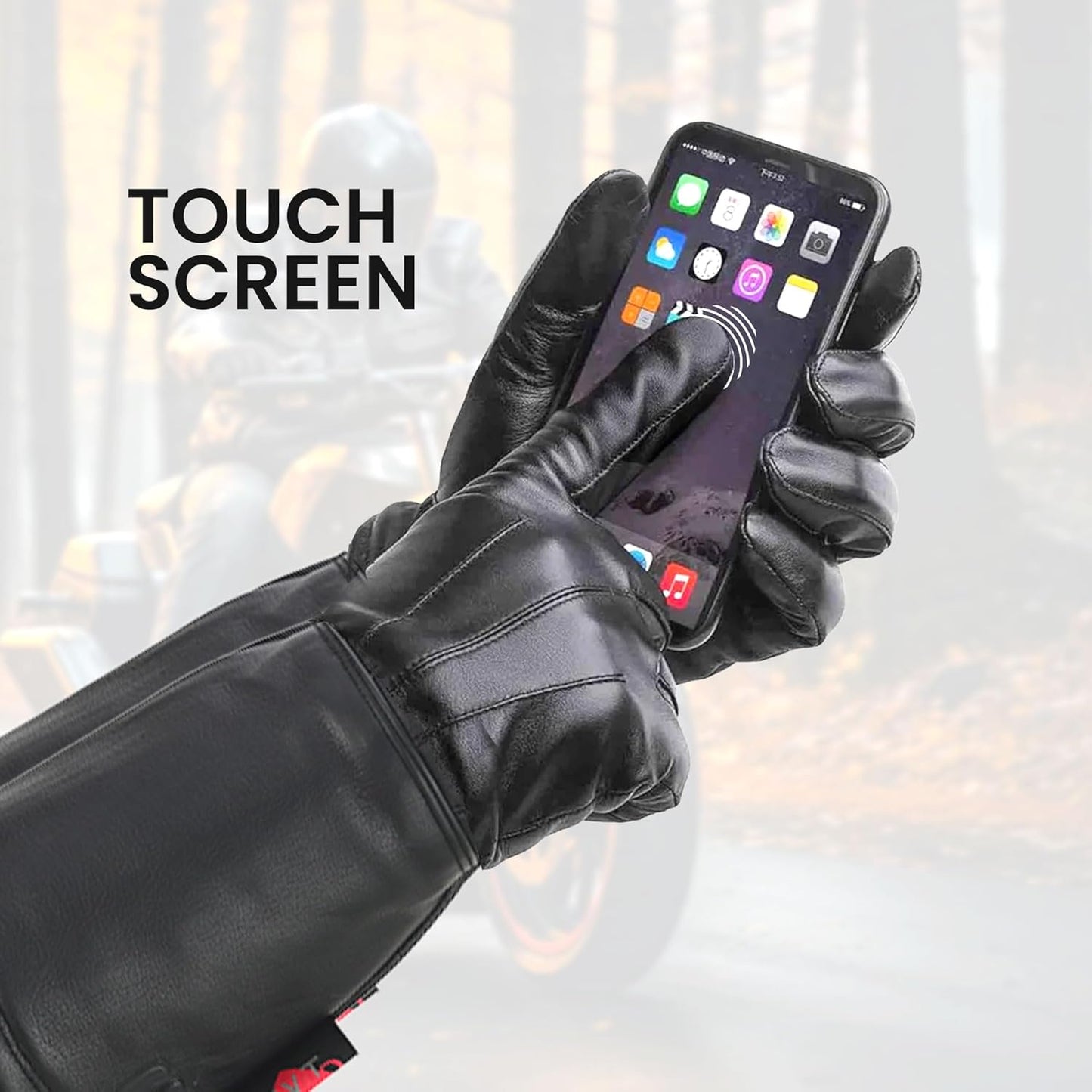 Hugger Women’s Classic Motorcycle Glove Seasonal Wind Stopper Lined Gauntlet