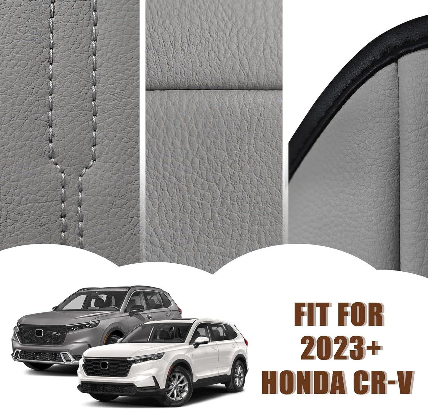 Muslogy Center Console Cover Compatible with 23 24 2025 2026 Honda CR-V Accessories CRV Hybrid LX EX EX-L Sport Touring Armrest Cover Lid Cushion Protector Vegan Leather Extra Soft(Gray/Gray Trim)