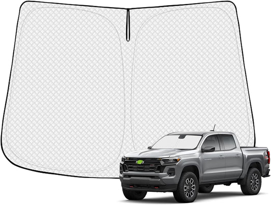 Windshield Sun Shade for 2023-2025 2026 Chevrolet/Chevy Colorado Accessories Thicken 6-Layer Front Window Sunshade Cover Sun Visor Protector Foldable Block UV Rays Keep Vehicle Cool