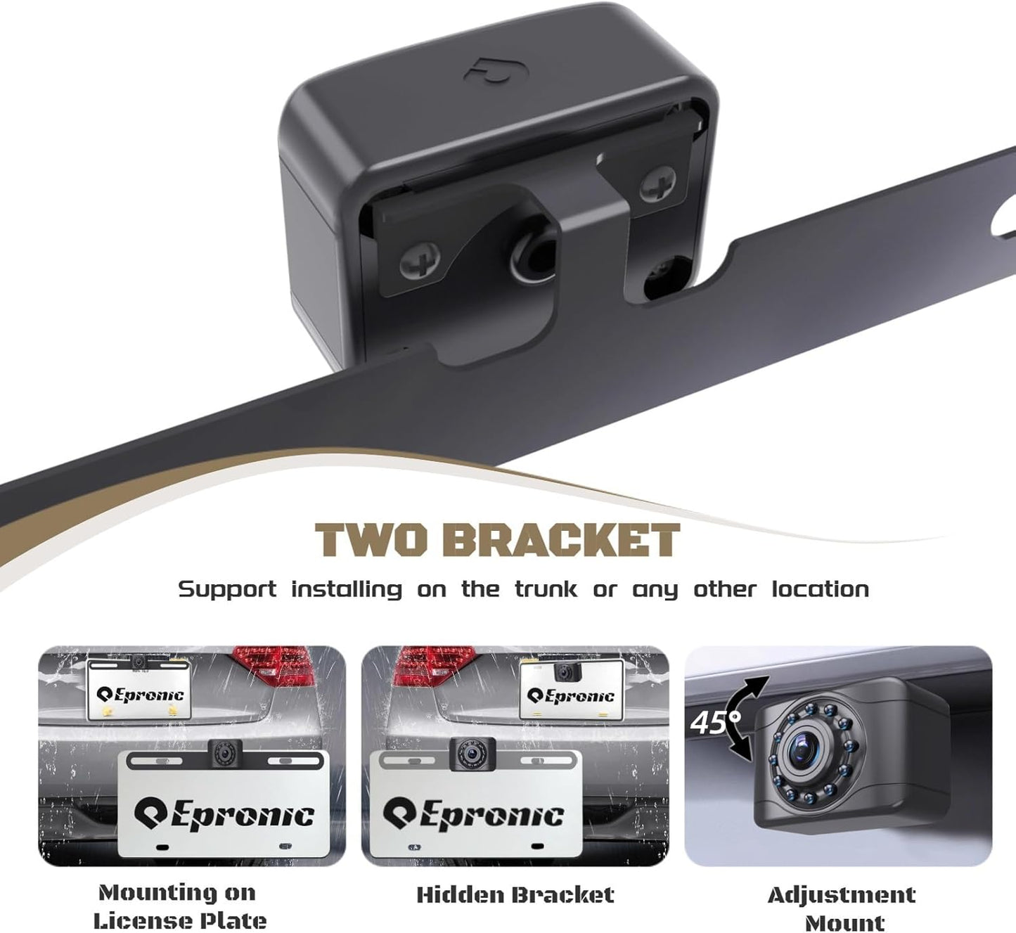 X1P HD Backup Camera License Plate Rear View Camera for Car, IP69 Waterproof Cámaras de Reversa para Autos with Clear Night Vision, Wide View Angle Universal Camera for Truck SUV RV Pickup