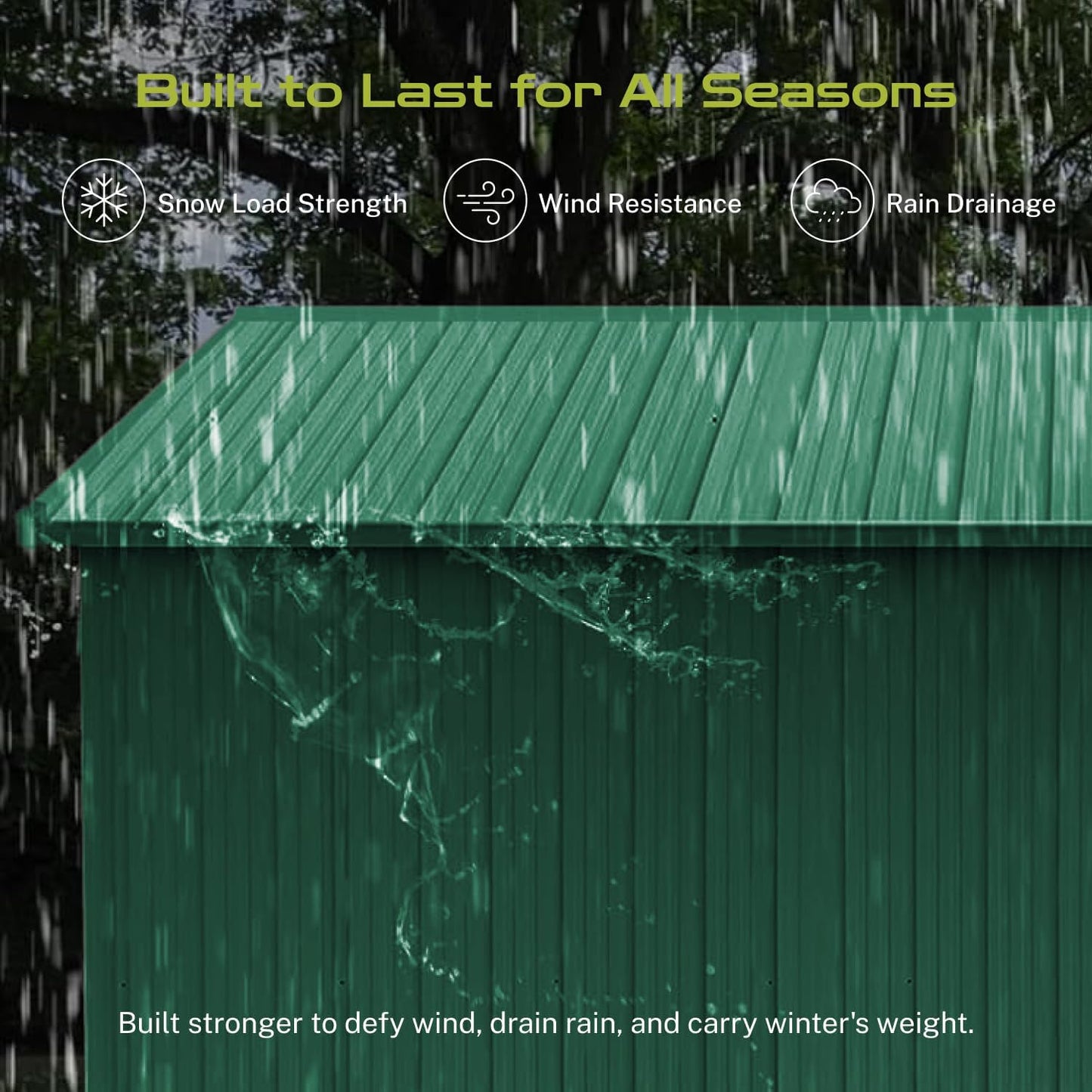 6' x 4' Outdoor Storage Shed, Sturdy Metal Building w/Lockable Doors for Garden, Backyard, Poolside and Lawn, Green